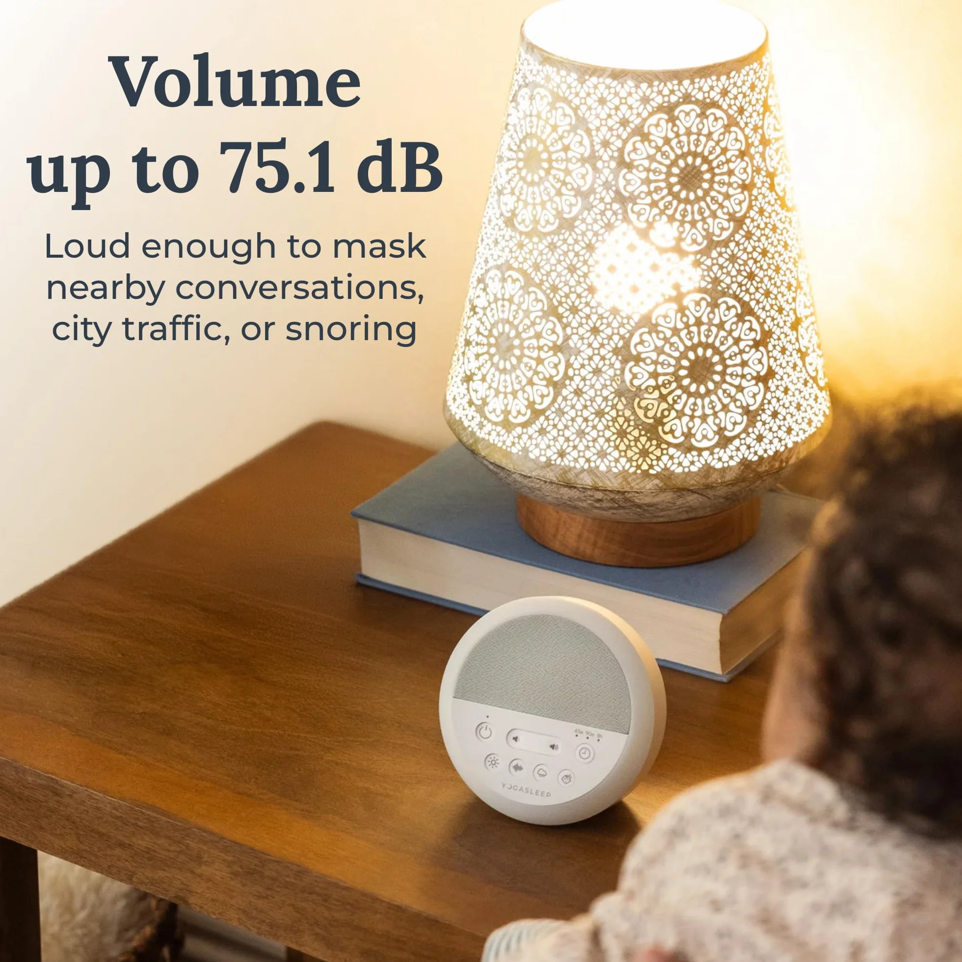 Yogasleep Nod White Noise Sound Machine, con luce notturna morbida e timer per dormire, 20 opzioni audio tra cui ninne nanne, natura e rumore rosa, aiuto per il sonno per neonati e adulti,
