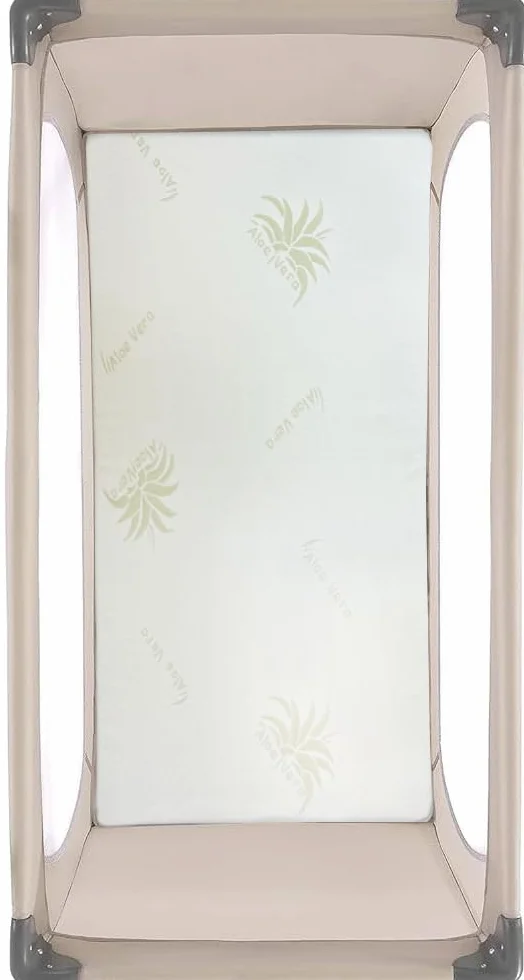 Kiby® Materasso per Lettino da Campeggio 7CM (Certificato OEKO-TEX® & CERTIPUR™) in Aloe Vera, Pieghevole