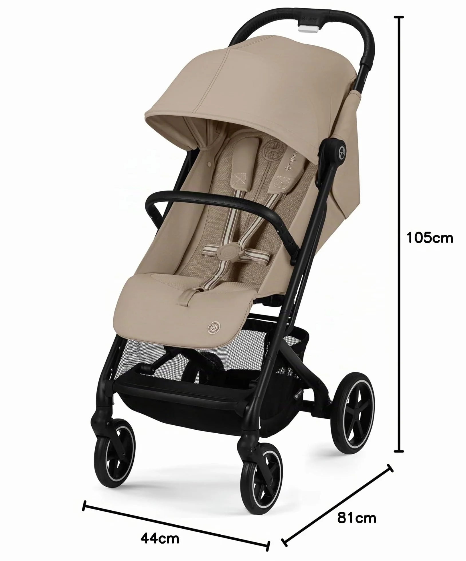 CYBEX Gold Passeggino Beezy con Cintura One-Pull, Compatto e Ergonomico, Almond Beige