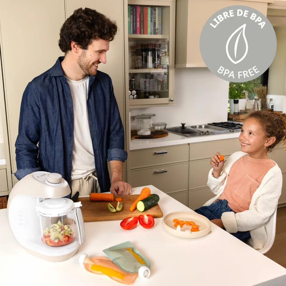 Jané Chefkiss 7 in 1 Multifunzione Robot da Cucina per Bebè Vapore Scongela Riscalda Sterilizza Pulizia Automatica