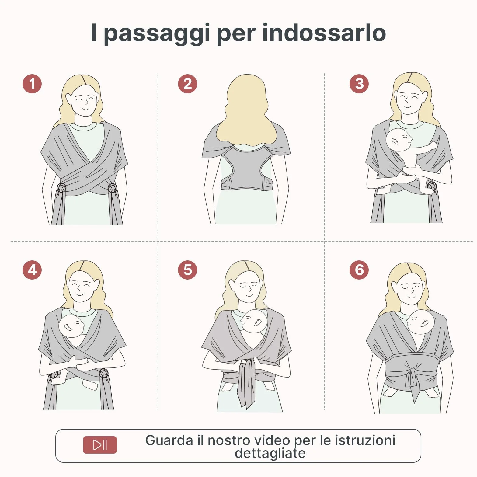 Momcozy Fascia per neonati – Anello facile da indossare – Fascia per il trasporto traspirante per mani libere – Marsupio regolabile da 3,6 kg a 15 kg (Grigio)