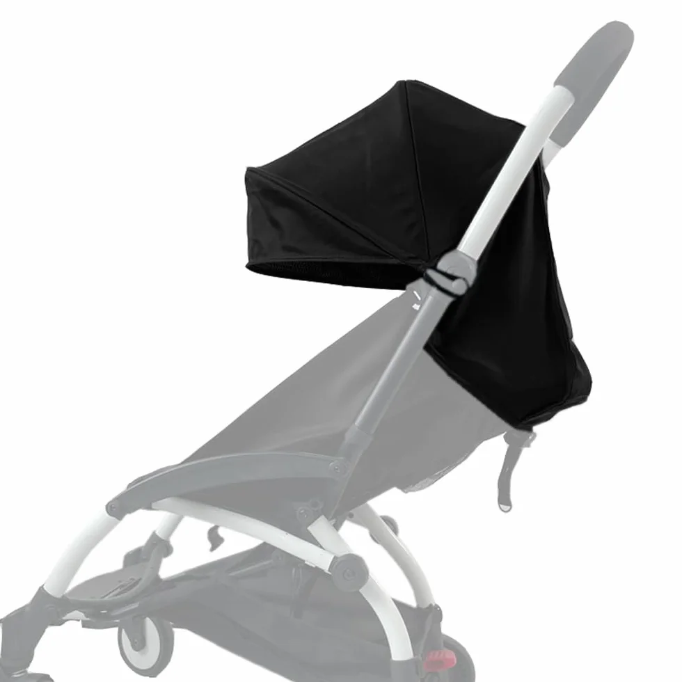 Cuscino per seggiolino e tettuccio per passeggino compatibile con Babyzen YOYO 2 e YOYO+, kit di ricambio per accessori per passeggino, tessuto impermeabile a doppio strato (nero)