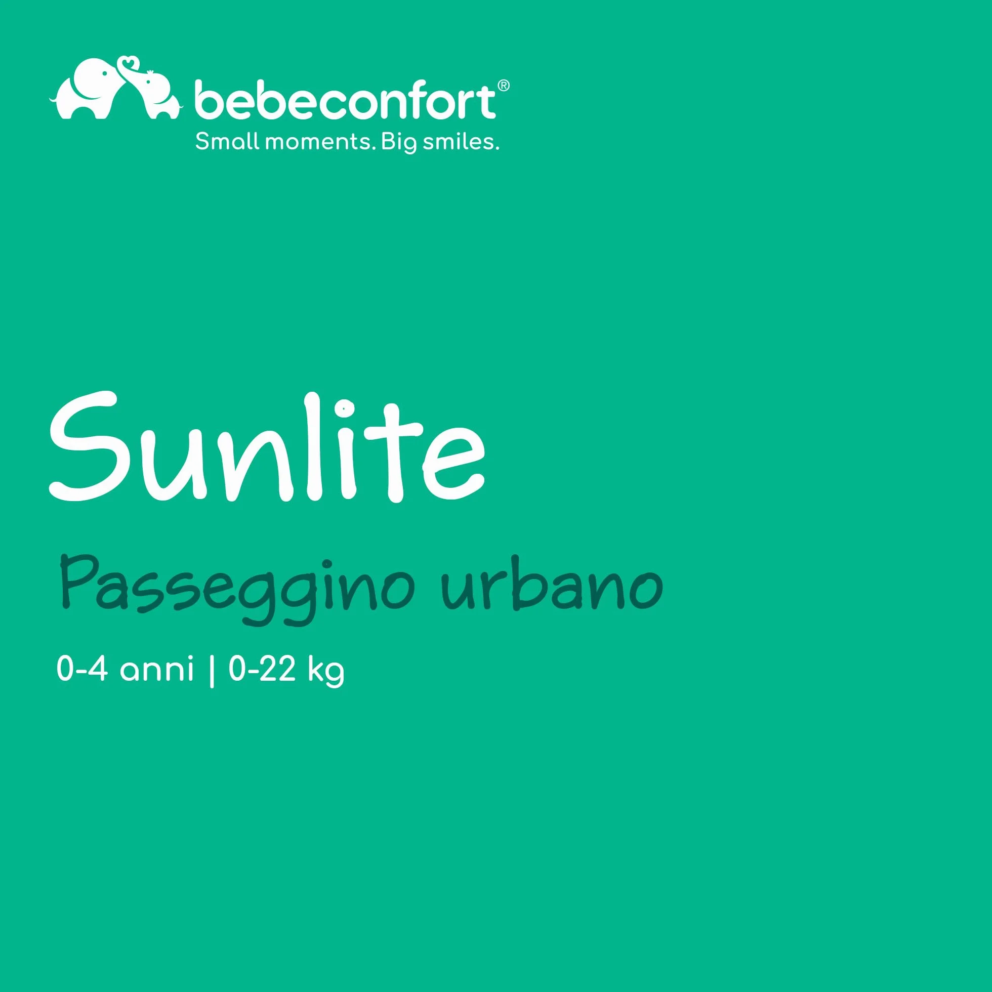 Bebeconfort Sunlite Passeggino leggero reclinabile pieghevole bambini 0-4 anni 22 kg 7,2 kg Tinted Grey