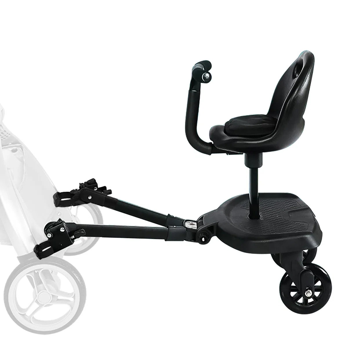 Pedana Passeggino Universale, Vihir Pedana per Passeggino con Sedile, Accessori per Passeggini per Secondo Bambini da 2 a 6 anni, Dotato di Schienale di Sicurezza, Bracciolo e Cuscino di Seduta