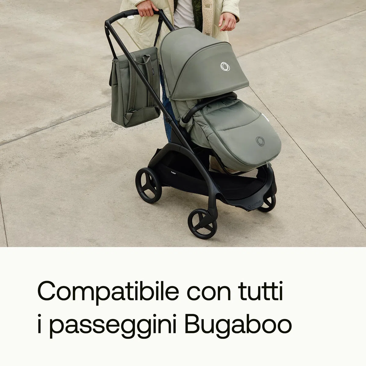 Bugaboo Zaino Fasciatoio, Borsa per il Cambio Sostenibile con Materiali Riciclati, Resistente all'Acqua, Facile da Pulire, Include Materassino per il Cambio e Portabottiglie Termico, Forest Green