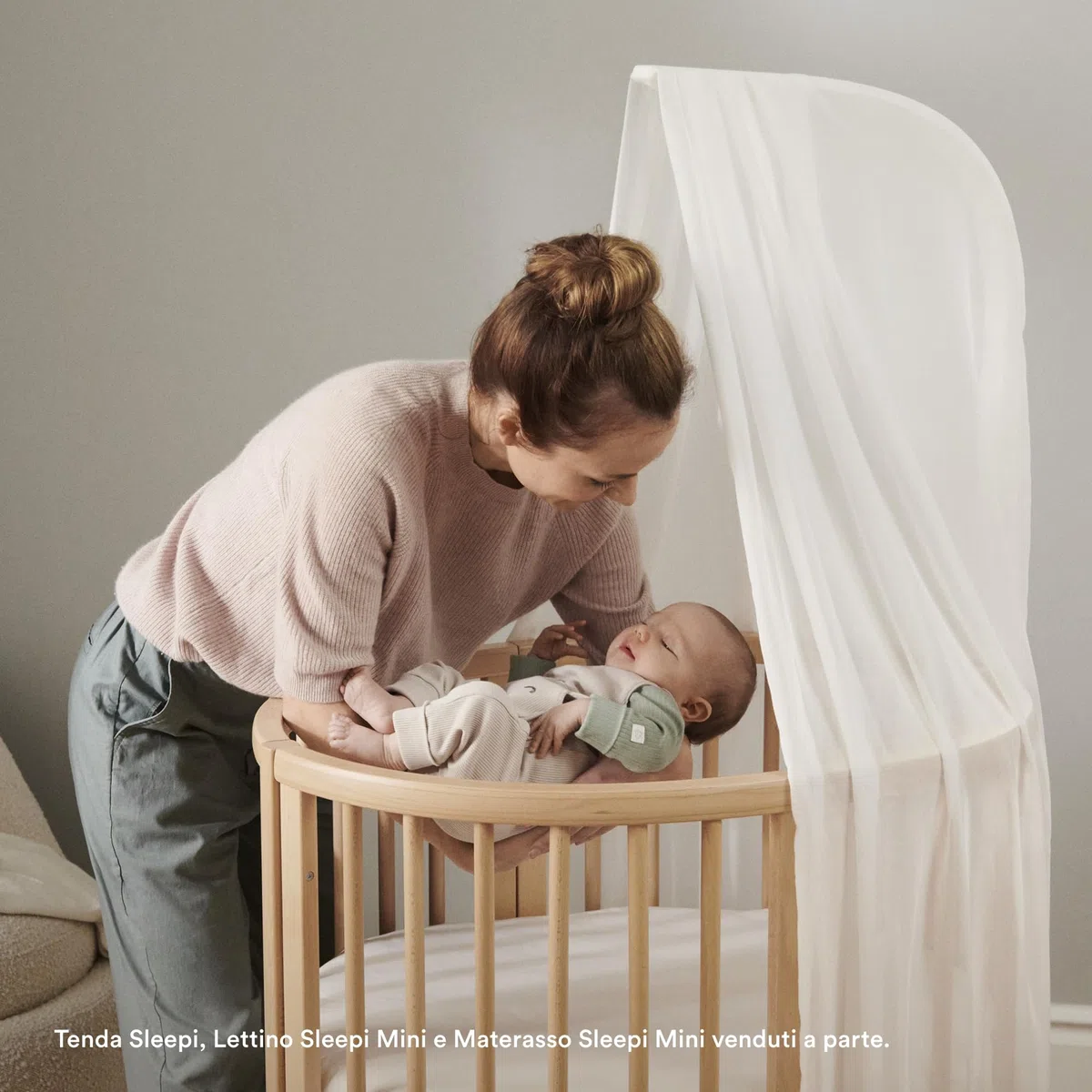 Bastone per tenda Stokke Sleepi, Naturale - Realizzato in legno di faggio solido e durevole - Da abbinare al letto Stokke Sleepi e Mini