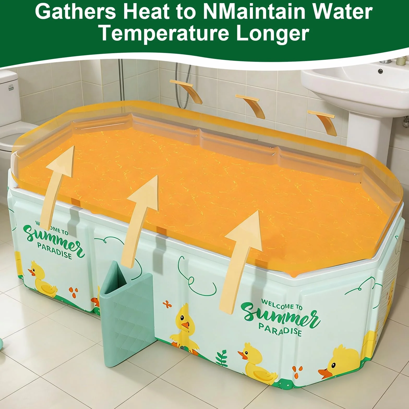 Vasca da Bagno Pieghevole per Bambini, Adatta da 0 a 8 Anni, Multiuso e Salvaspazio, Vaschetta Bagnetto Neonato Pieghevole con Tappo di Scolo, Vasca da Bagno Portatile per Bambini (blu)