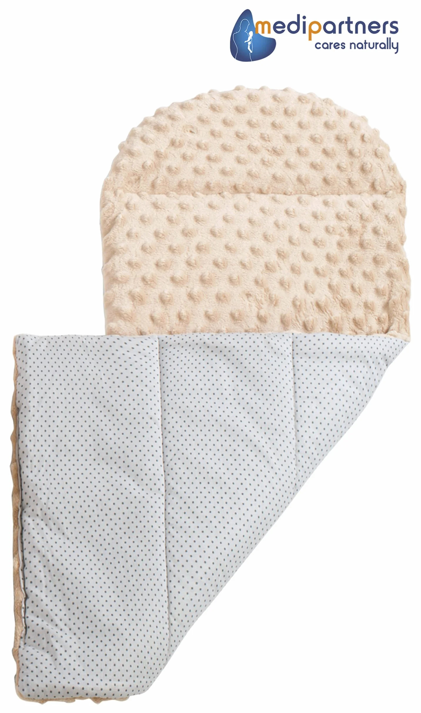 Medi Partners Riduttore Lettino Neonato 100x60x15 Nido Antisoffoco 5-Parti Bozzolo Culla Bebè Cuscino 100% Cotone Safari Minky beige