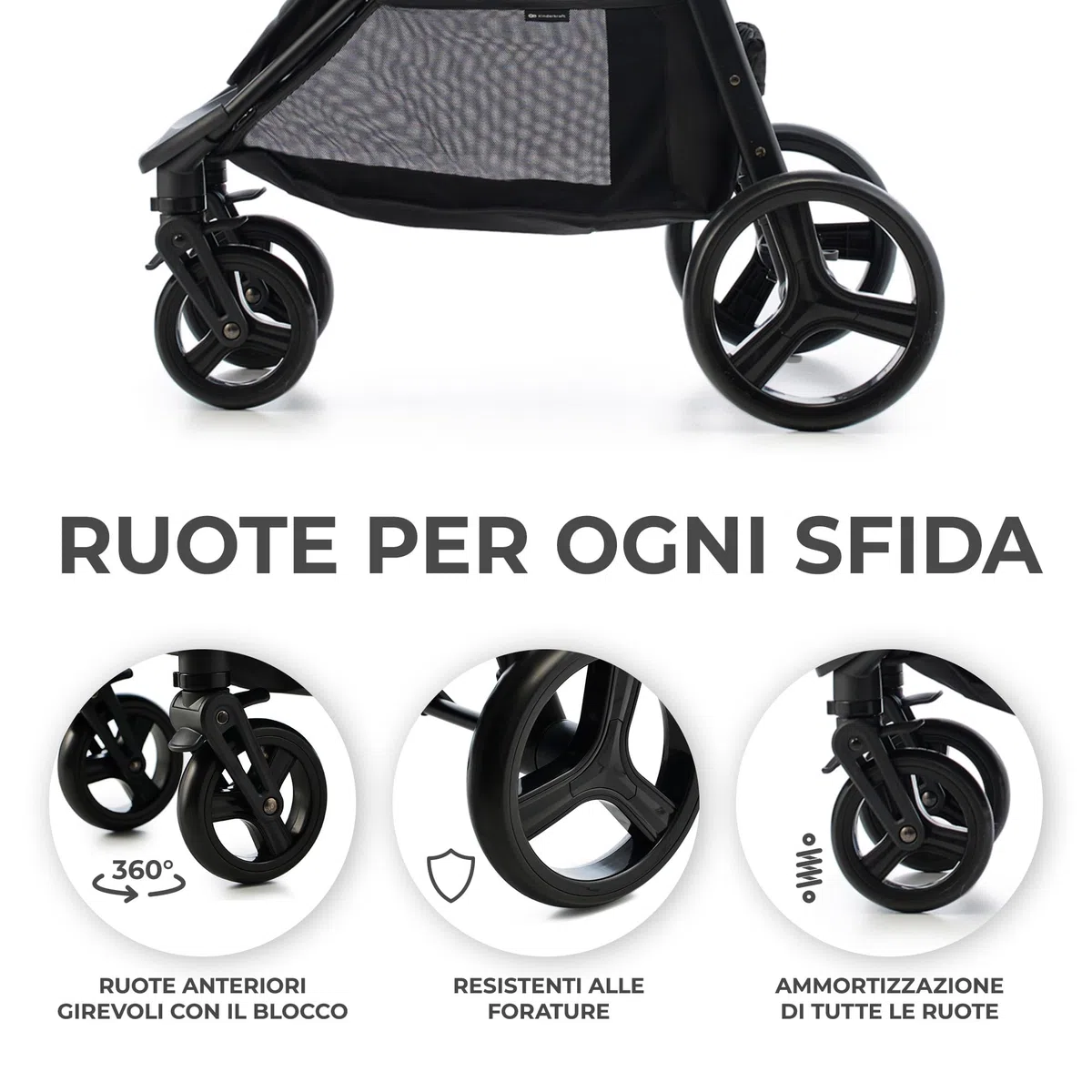 Kinderkraft RINE Passeggino leggero fino 22 kg, Chiusura con una mano, Capotta impermeabile con filtro UPF50+, Barra di sicurezza girevole, Portabicchiere, Verde