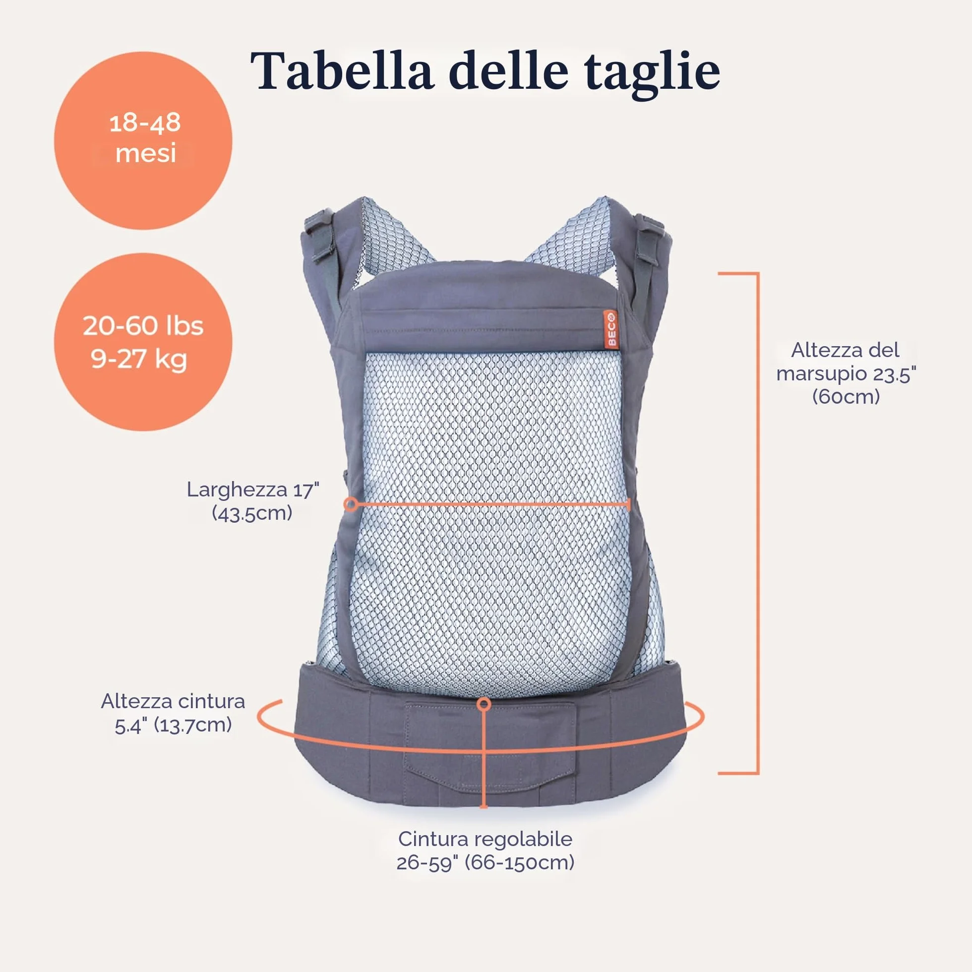 Beco Toddler Marsupio Ergonomico per Bambini - 2in1 Con Seduta Extra Ampia, 100% Poliestere Maglia 3D ad alte prestazioni, Fascia Elastica Porta Bimbi, Leggera e Traspirante, Porta Bebè da 9 a 27kg