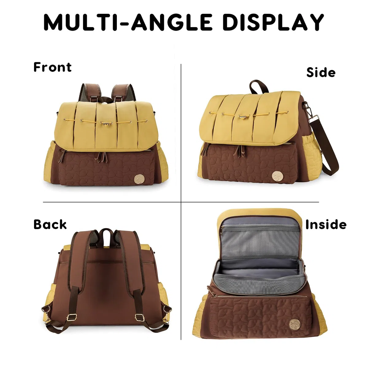 SONARIN Elegante Impermeabile Zaino Fasciatoio,Multifunzionale Grande Capacità Borsa per Pannolini Zaino Mamma Neonato Borsa Fasciatoio da Viaggio con Fasciatoio & Spalline Singola(Nero)