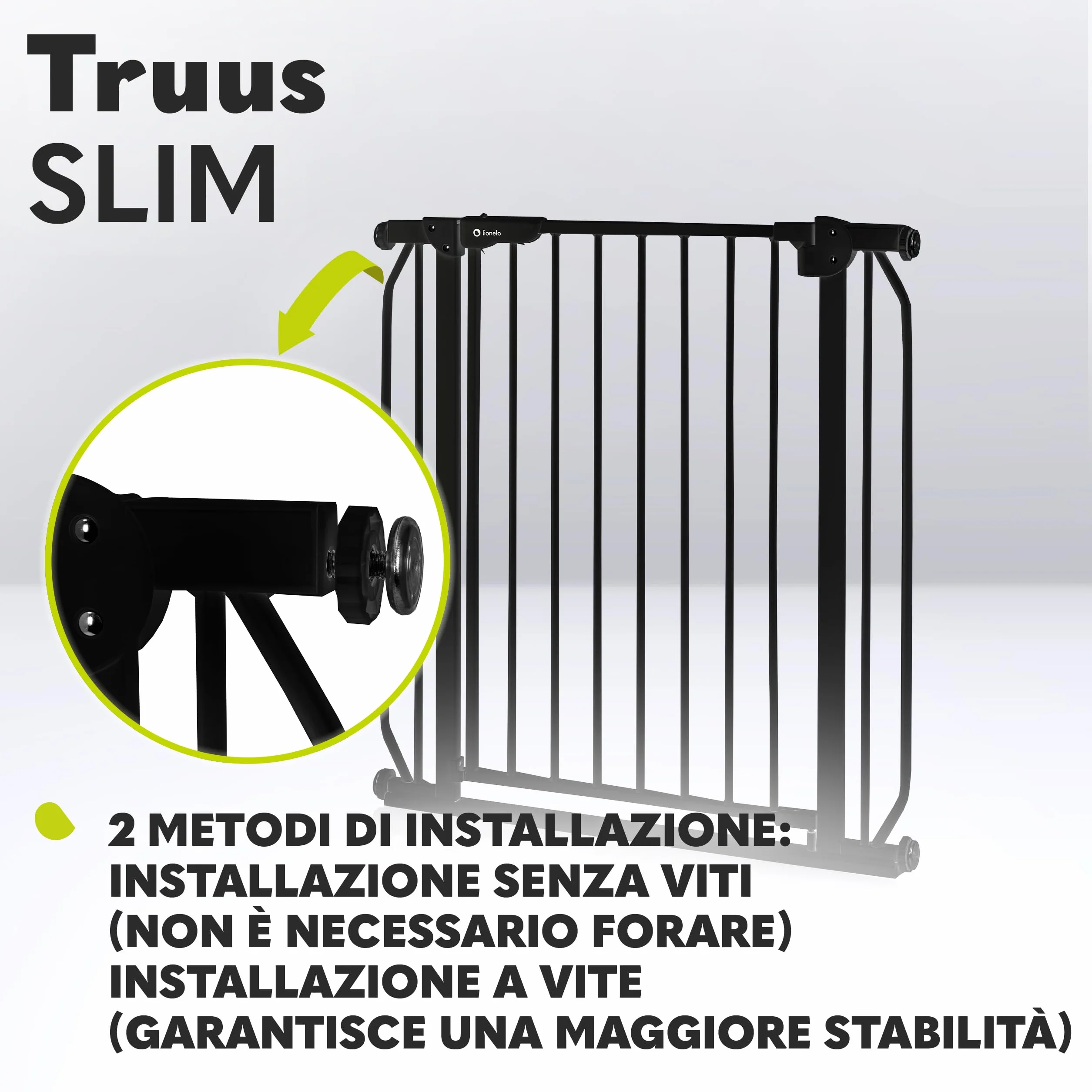 LIONELO Truus Slim Cancelletto di sicurezza, Larghezza regolabile 75-105 cm, Altezza 77 cm, Autobloccante