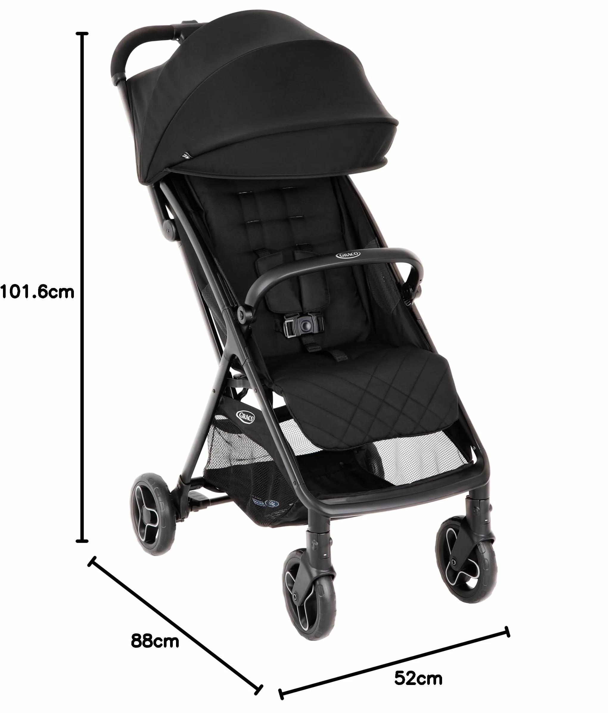GRACO Myavo Passeggino Leggero 0-22 kg Midnight con Parapioggia