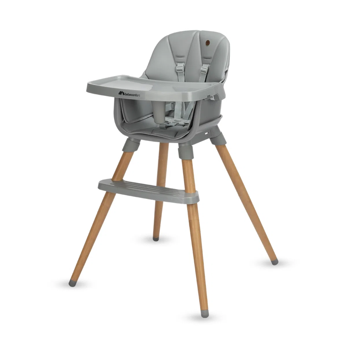 Bebeconfort Avista 2, Seggiolone Pappa 4 in 1, 6 mesi - 4 anni (60 kg), Seggiolone Evolutivo, Rialzo Sedia Bambini, Sedia e Sgabello, Seduta Imbottita, Vassoio Regolabile 3 posizioni, Tinted Grey
