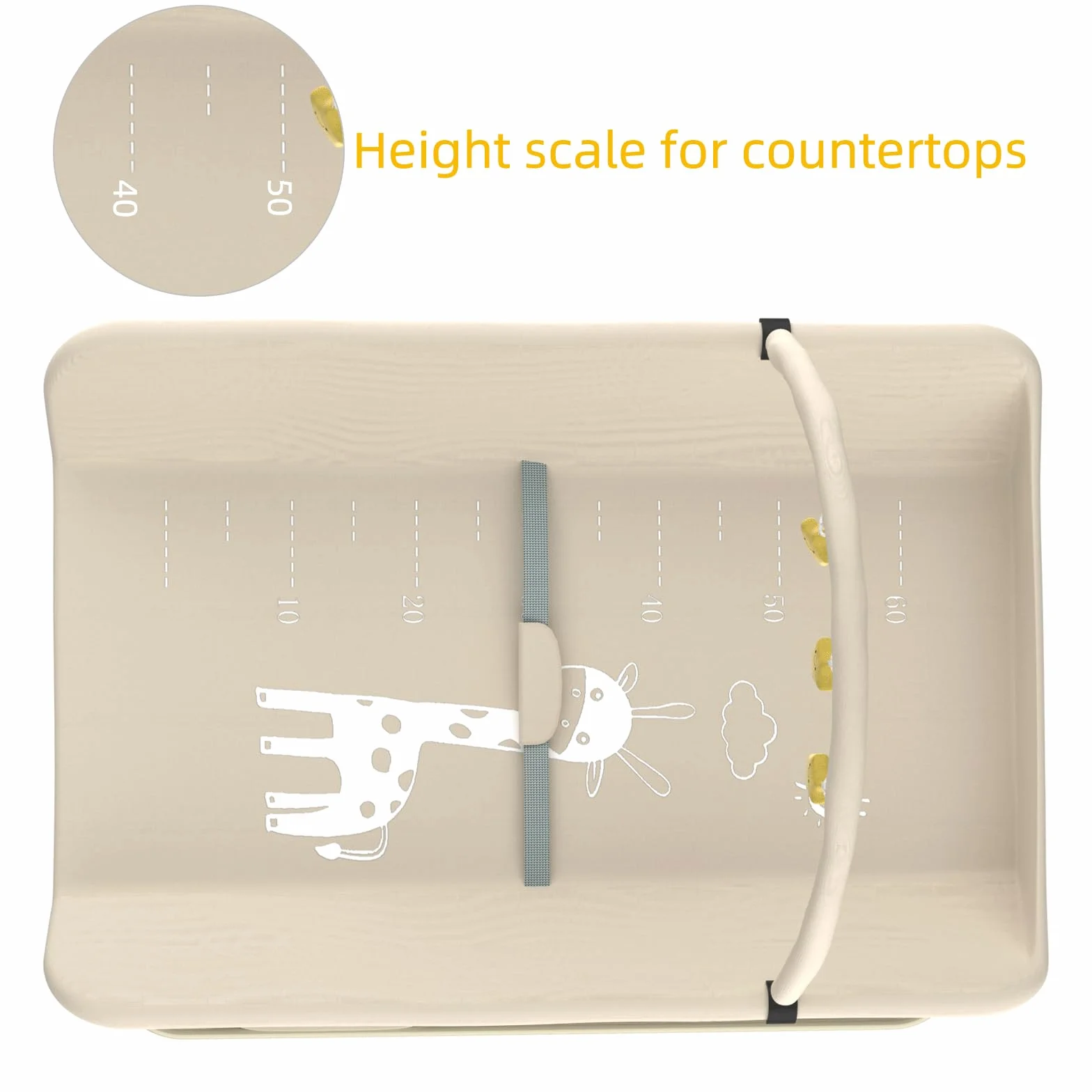 Fasciatoio Neonato Pieghevole Portatile Altezza Regolabile con Ruote Silenziose 360° Bloccabili Bianco Latte 75x68x83-91cm