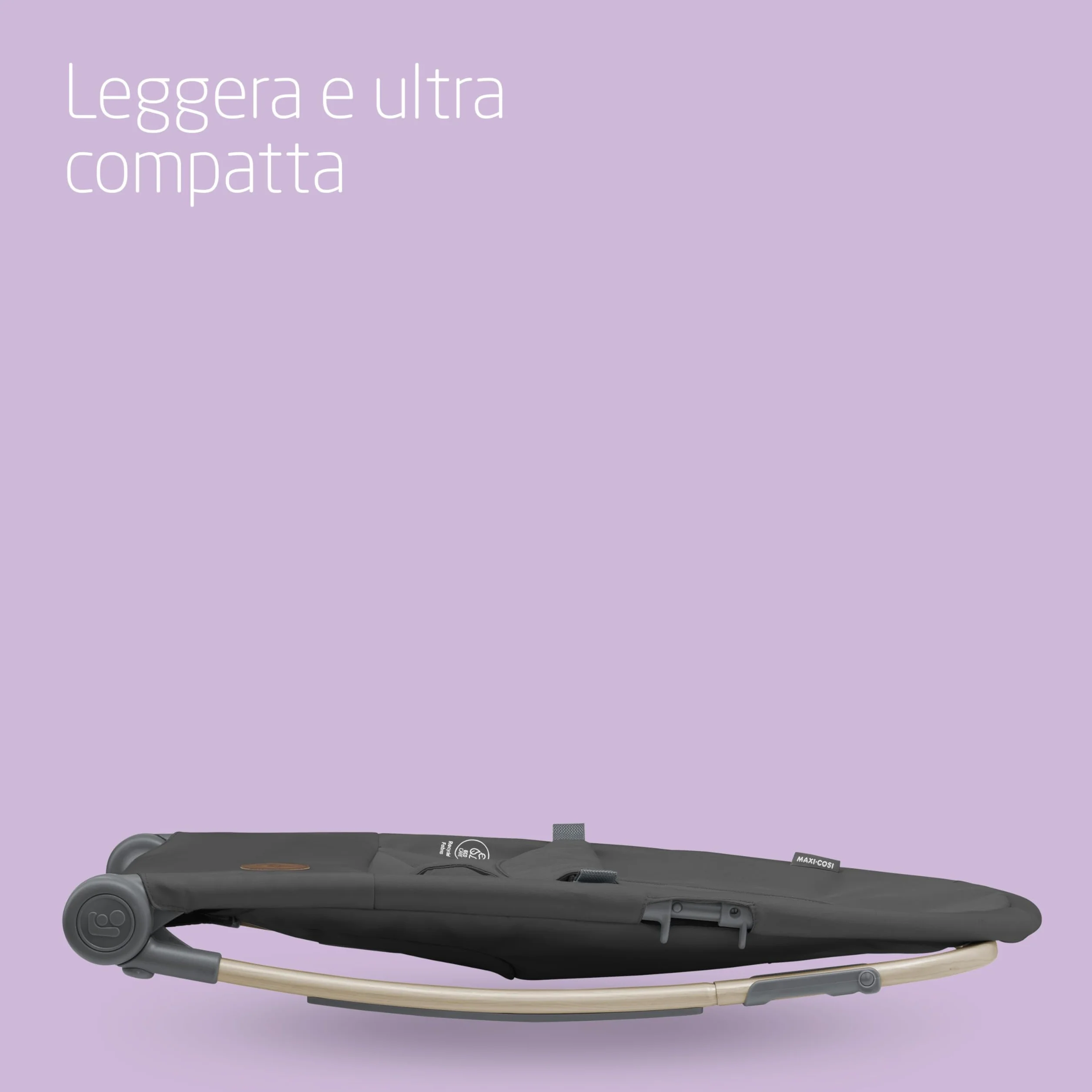 Maxi-Cosi Loa Sdraietta neonato, sdraietta ergonomica a dondolo, 2 posizioni reclinate, ultracompatta e leggera, in tessuto 100% riciclato, Da 0 a 2 anni, 0-12 kg, Beyond Graphite
