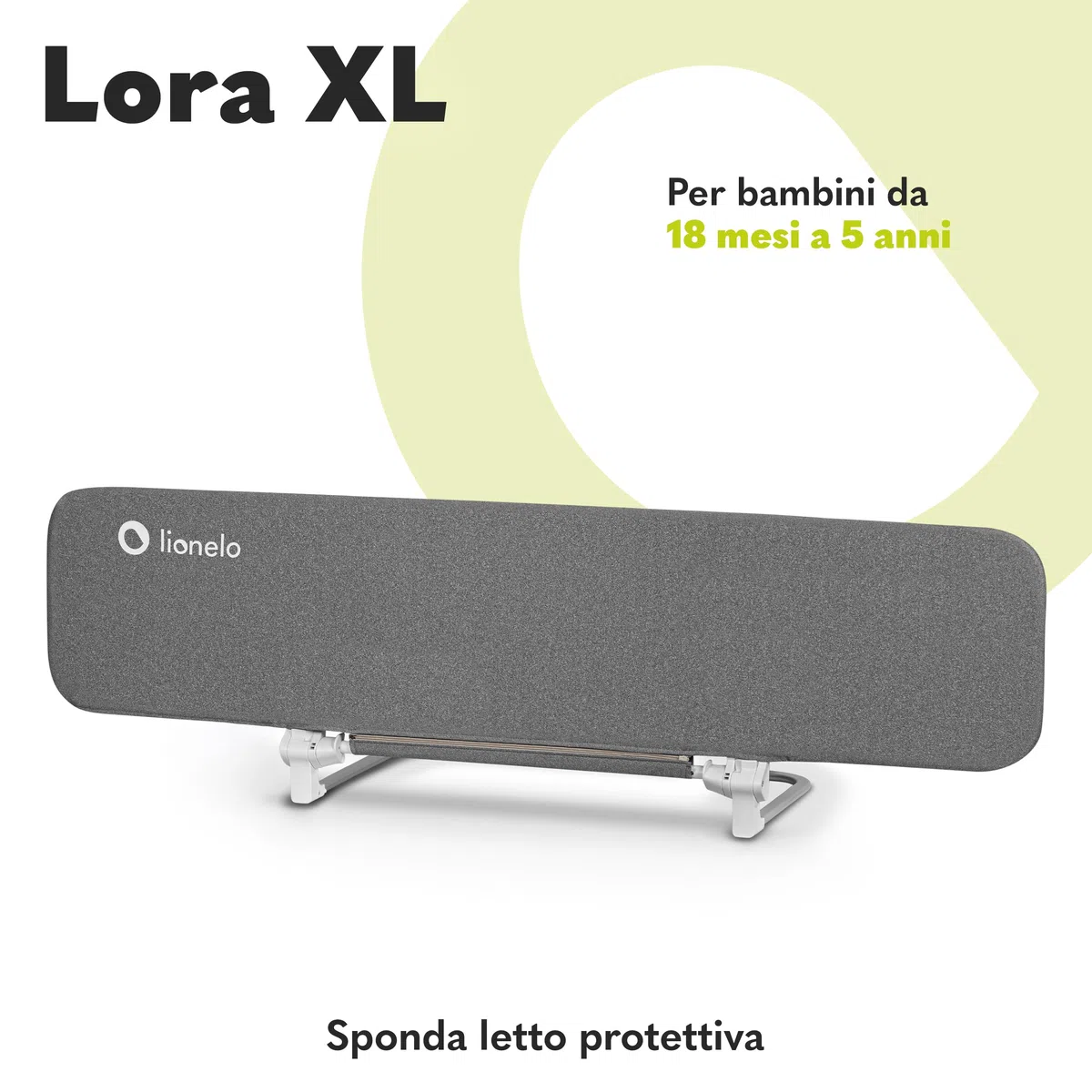 lionelo Lora Sponda Letto Portatile e pieghevole per Bambini Altezza 45cm Lunghezza 150cm Regolazione inclinazione fino a 180° Barriera letto con meccanismo di bloccaggio StandSafe impedisce la caduta