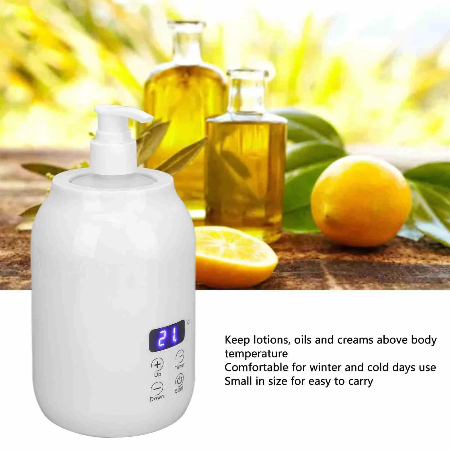 Qiilu Scaldaolio Massaggio per Massaggi PRO Spa Scaldabiberon per Olio Massaggio con Display LED Controllo Touch Regolazione della Temperatura Scalda Lozione per la Casa