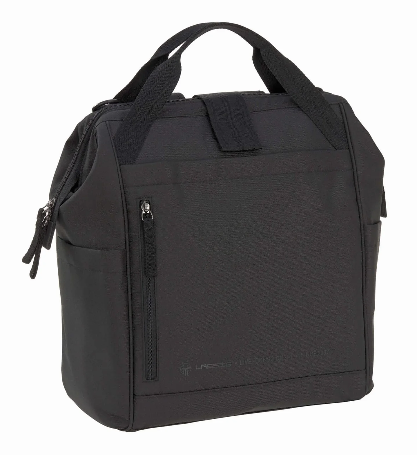 Lässig 1103034000, Zaino fasciatoio per bambini Borsa fasciatoio con accessori per il cambio Zaino con fasciatoio prodotto in modo sostenibile/Goldie Up Backpack black