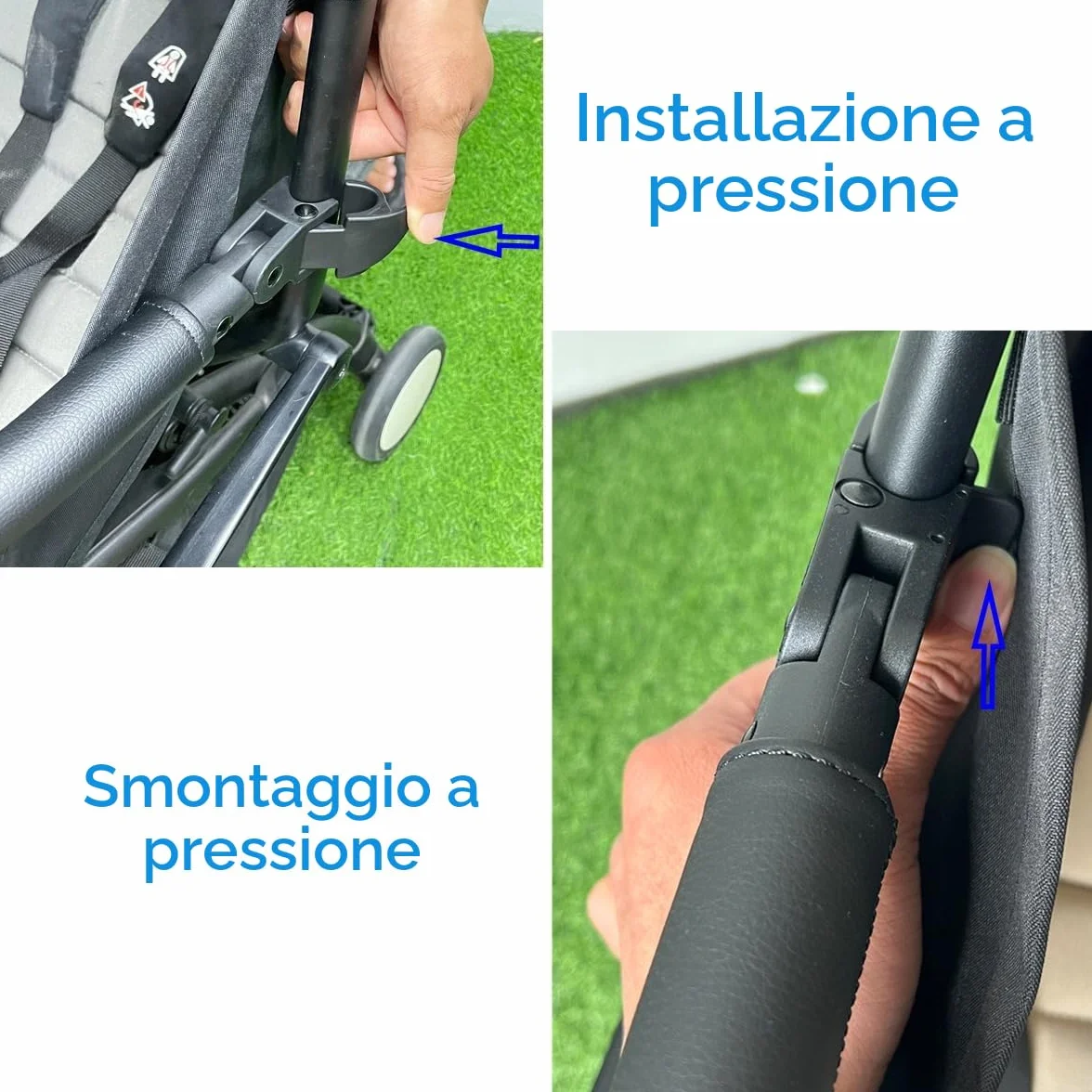 Accessori per passeggino per bambini, barra paraurti, bracciolo, maniglia, traversa compatibile con Babyzen YoYo 2 e Yoyo+, nero