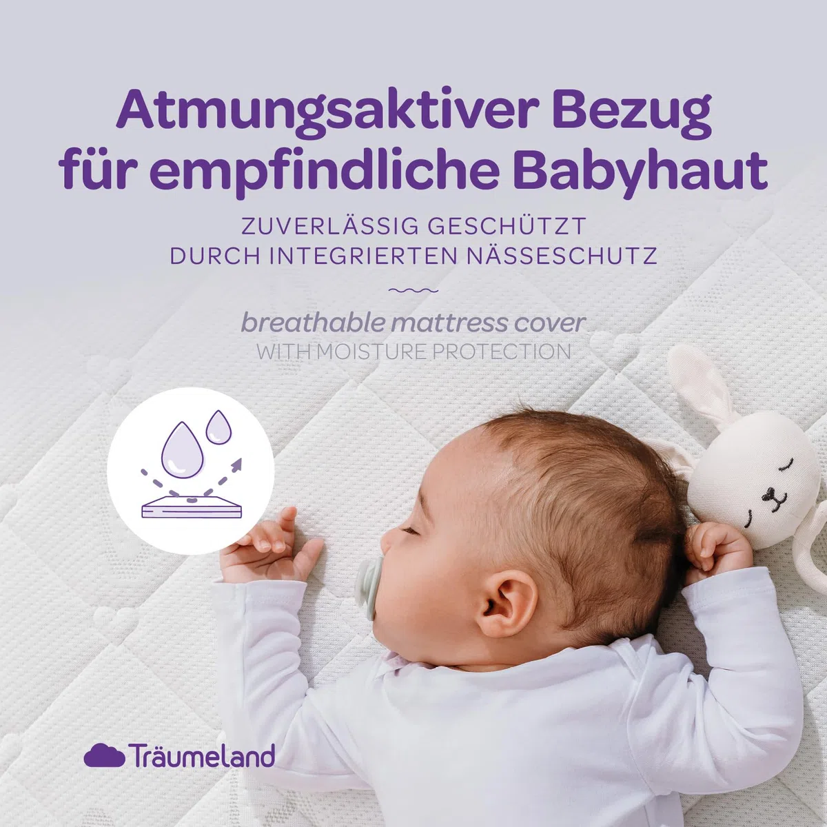 Träumeland Materasso per passeggino Brise Light adatto per Cybex Priam | 32 x 78 x 6 cm ovale