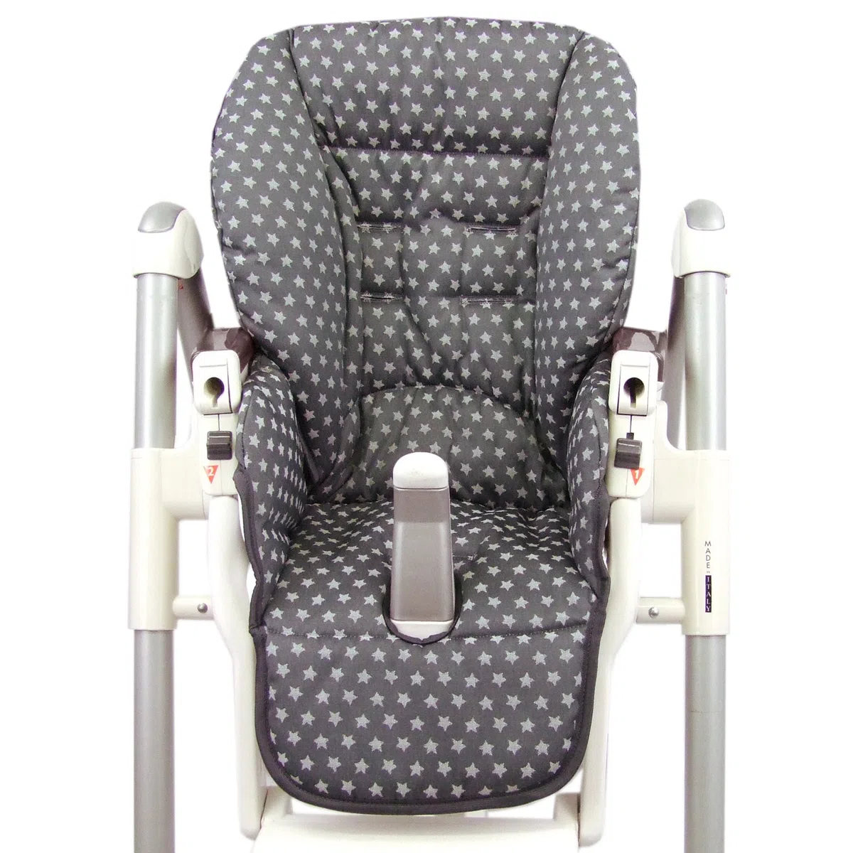 BambiniWelt - Rivestimento di ricambio per cuscino Peg Perego Prima Pappa Diner Stelline (stelle grigie scuro)