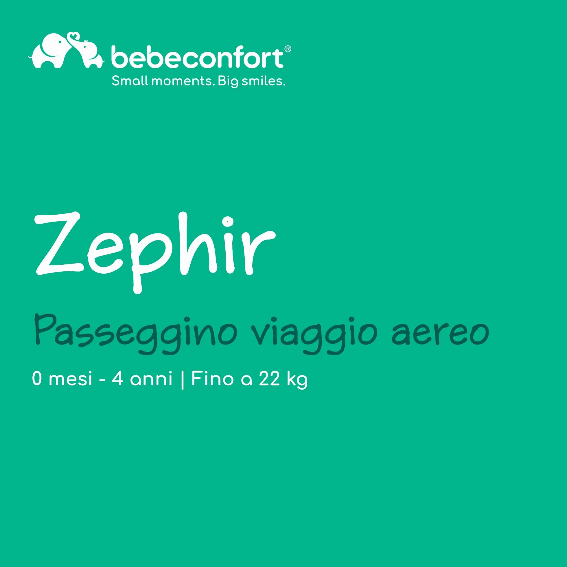 Bebeconfort Zephir Passeggino Pieghevole da Viaggio 0-4 Anni 22 kg Leggero 5,6 kg Chiusura Compatta Mineral Green