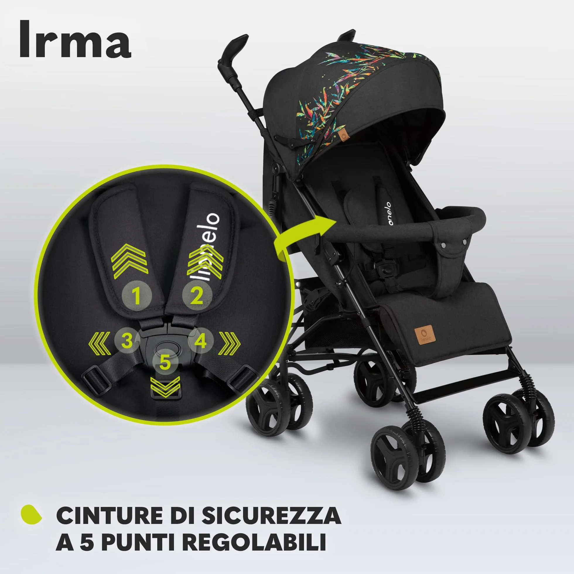 LIONELO Irma Passeggino Leggero Pieghevole Compatto per Bambini 6 Mesi 3 Anni