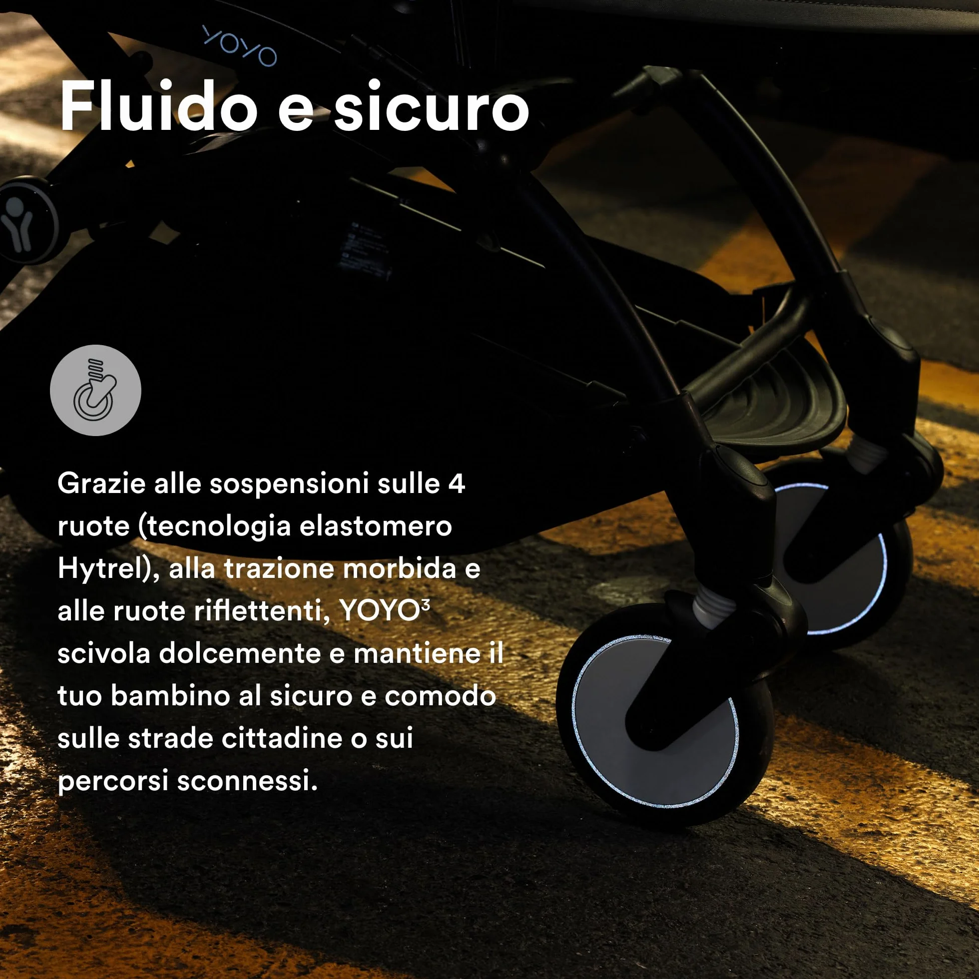 Passeggino Stokke YOYO3 6 mesi Telaio Bianco Cuscino Seduta Toffee Capottina Leggero Compatto Bagaglio a Mano
