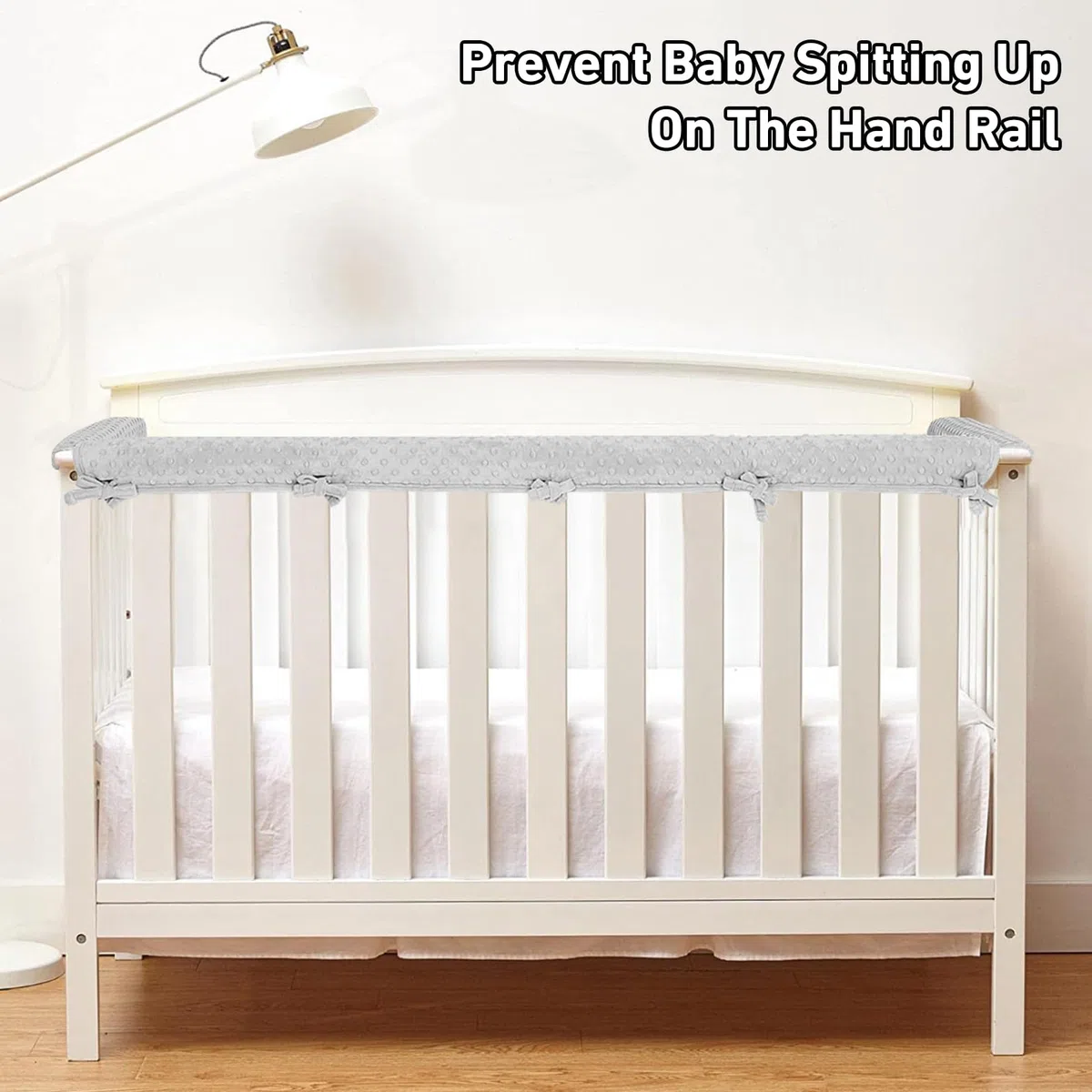 IULONEE 3pcs Copertura di Protezione della Ringhiera del letto Baby Rail Cover 128x18cm/68x18cm Copertura per le Guide del letto per Bambini si Adatta ai Paraurti Laterali e Anteriori (Grigio)