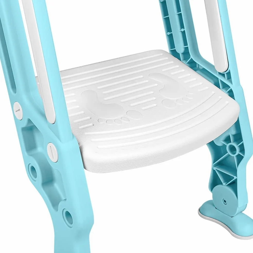 Riduttore Water Bambini con Scaletta - Riduttore Portatile WC Bimbi Dotato di Largo Scalino Resistente e Antiscivolo, Morbida Seduta Imbottita, Adatto per Tazze WC a V, U Oppure O