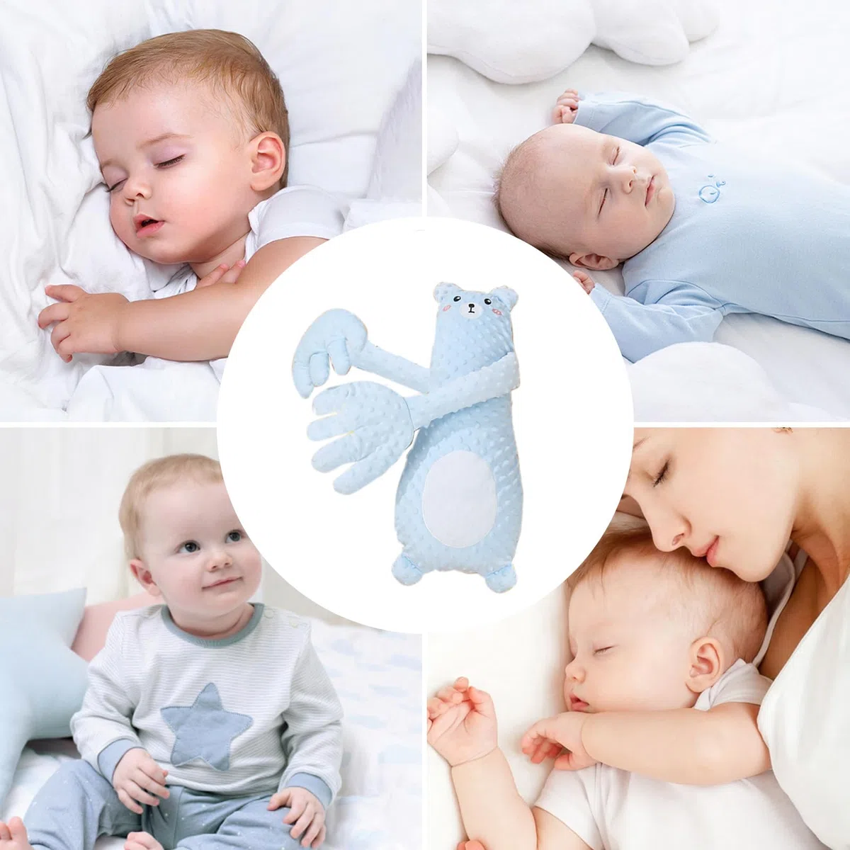 Cuscino lenitivo per bambini con telecomando, morbido aiuto per il sonno delle mani, cuscino ergonomico per pisolini, allattamento e allenamento del sonno, ciuccio calmante per culla, viaggi e uso