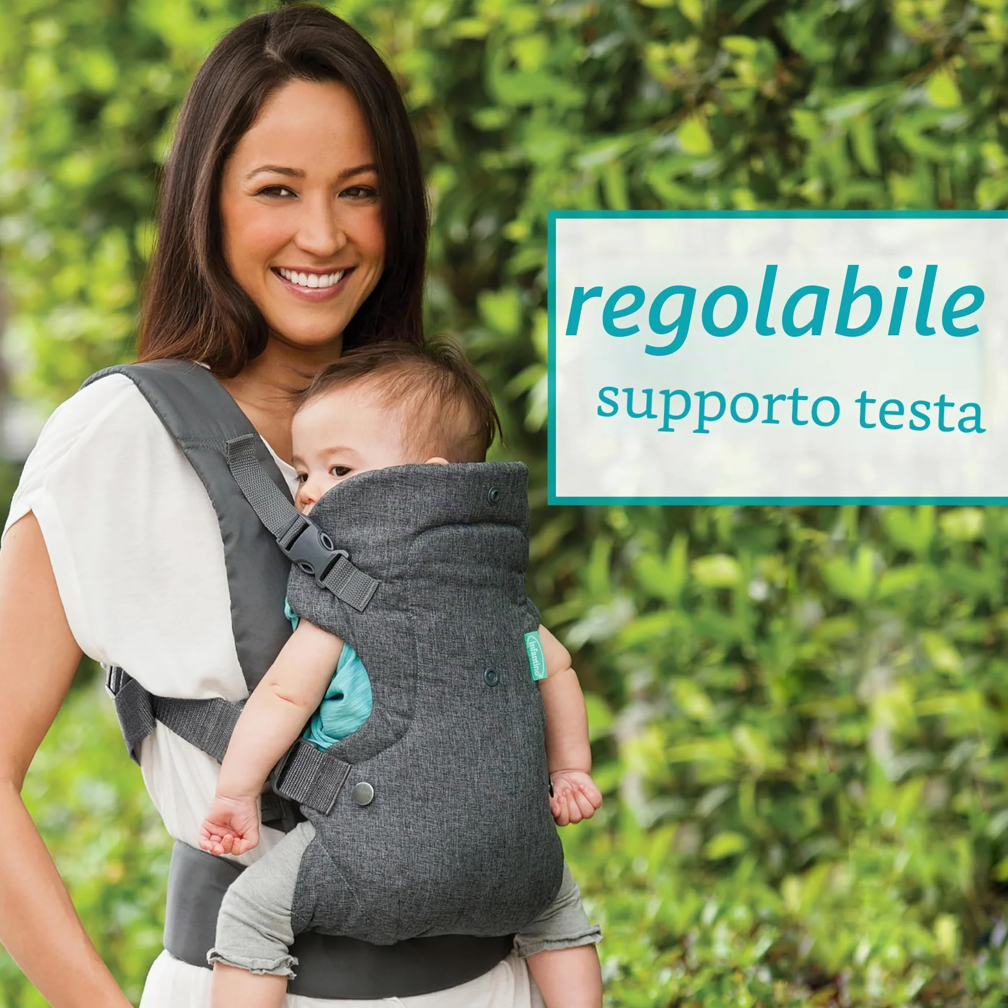 Infantino Marsupio Flip Advanced 4-in-1 Ergonomico Convertibile Grigio per Neonati 3,6-14,5 kg