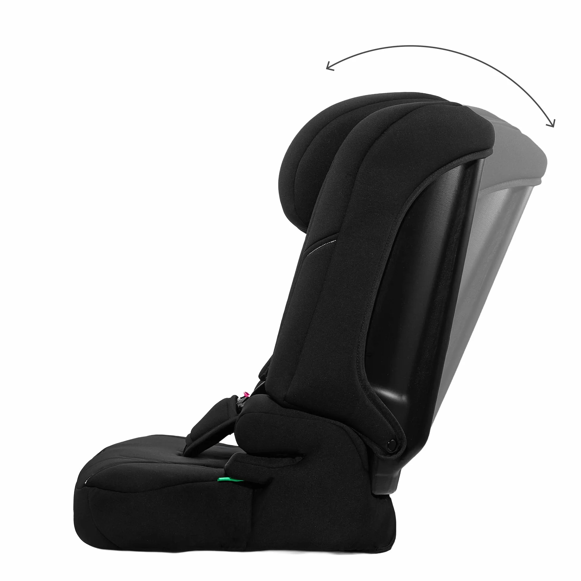 Kinderkraft I-COMFY, Seggiolino auto, Per bambini, Regolabile (76-150 cm), Schienale regolabile, Cintura di sicurezza a 5 punti, EASY GROW SYSTEM, Facile installazione, Nero