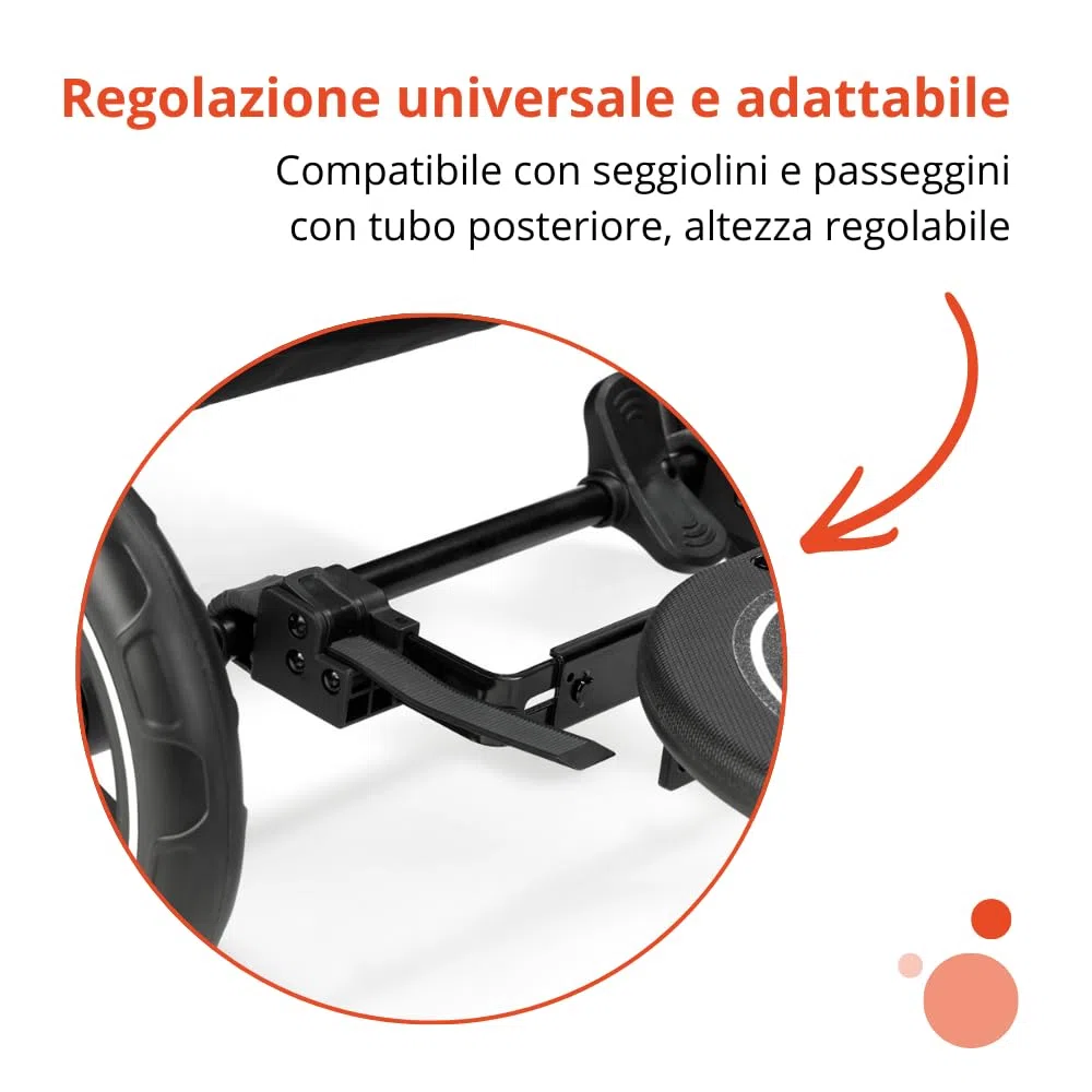 Nurse Piattaforma Monopattino per Passeggino e Seggiolino, Universale fino a 20 kg, Antiscivolo, Installazione Facile senza Attrezzi