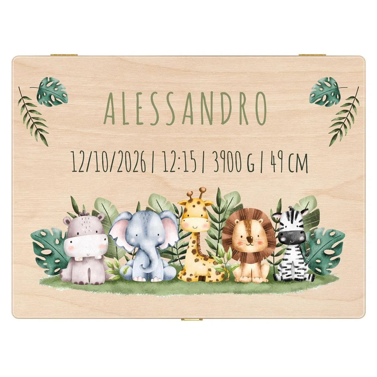 Maverton Scatola Ricordi Neonato o Neonata Personalizzata - Scatola Regalo per Bambini in Legno di Pino Naturale - Regalo Battesimo Bimbo o Bimba - regalo di Natale - Porta Oggetti per Ricordi Nascita