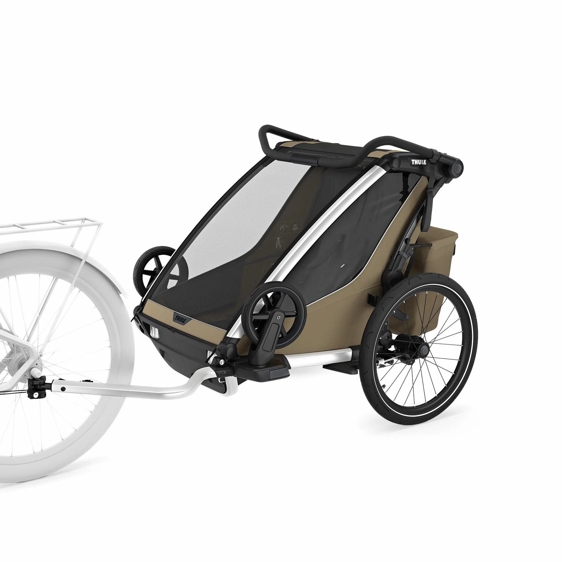Thule Chariot Cross 2 Rimorchio Multisportivo Da Bici Faded khaki, Double