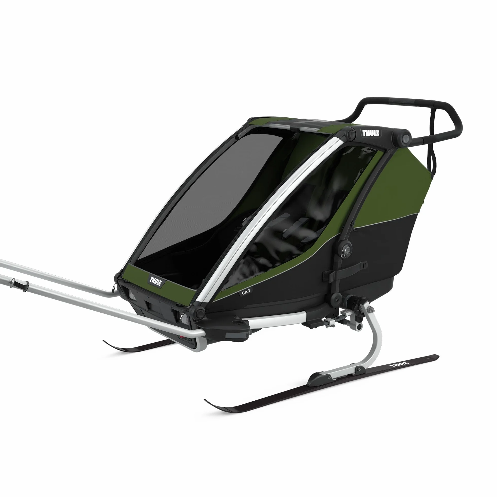 Thule Chariot Cab Rimorchio Per Bici Multisportivo Aluminum/cypress green, One-Size