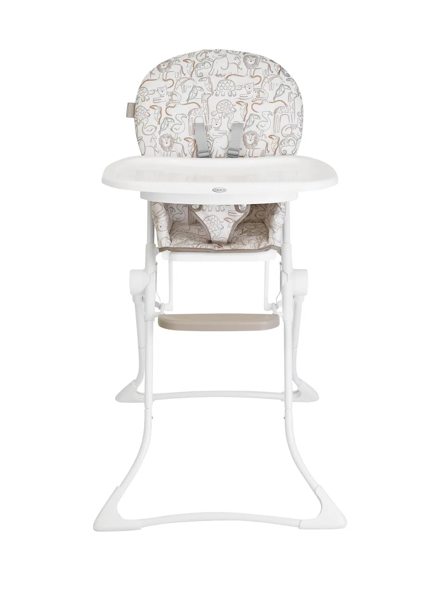 Graco - MiniLite™ Seggiolone con chiusura compatta, leggero con soli 4,7 kg, da 6 mesi fino a 3 anni circa (max. 15kg), fantasia Safari