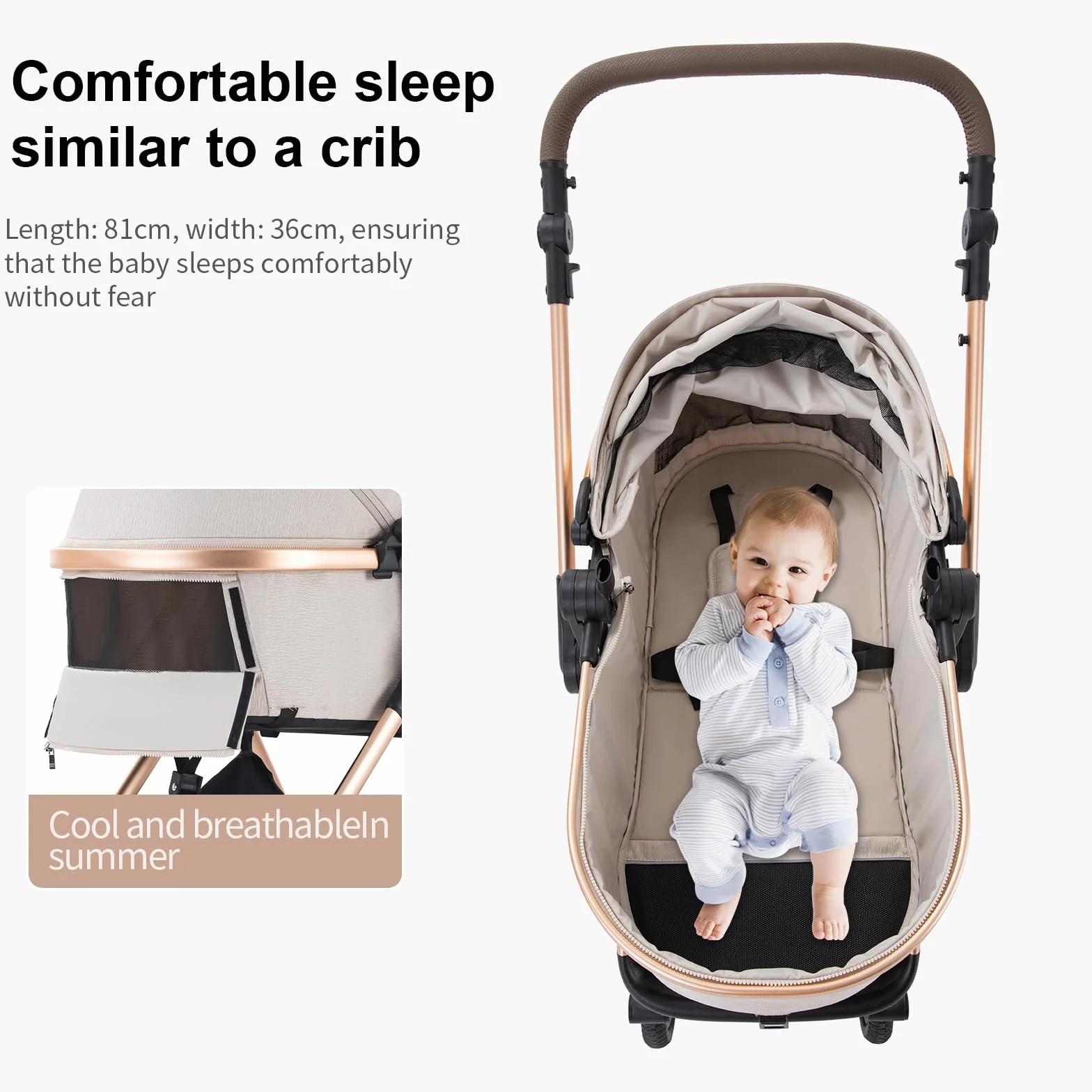 BEBBY Passeggino trio 3 in 1 Cannuccia Portatile Pieghevole Alto Telaio Alluminio Neonato (D2-Purple, H2-D)