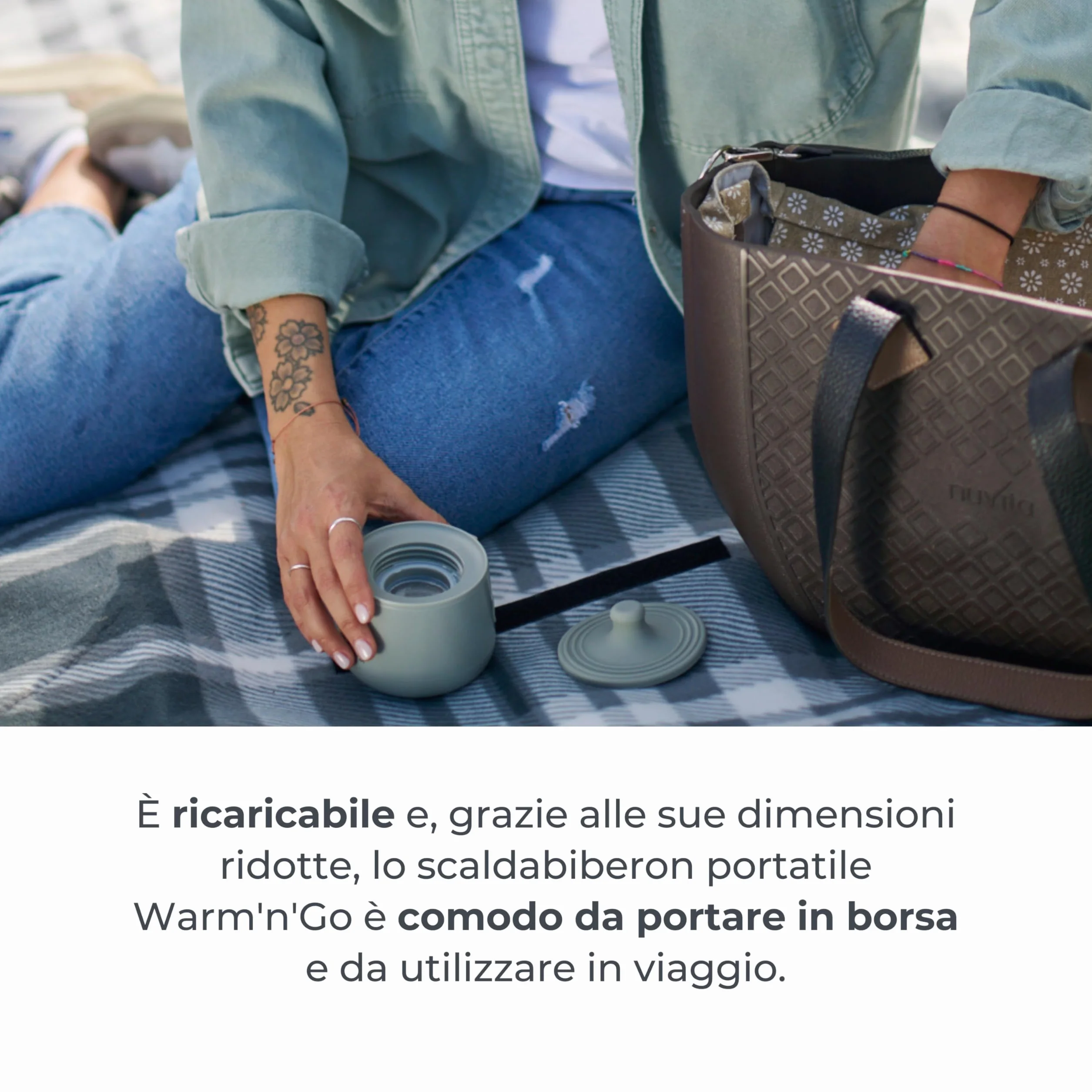 Nuvita Scaldabiberon Portatile Universale 1162 Warm'n'Go con USB, 4 Impostazioni di Temperatura, Scalda fino a 8 Biberon