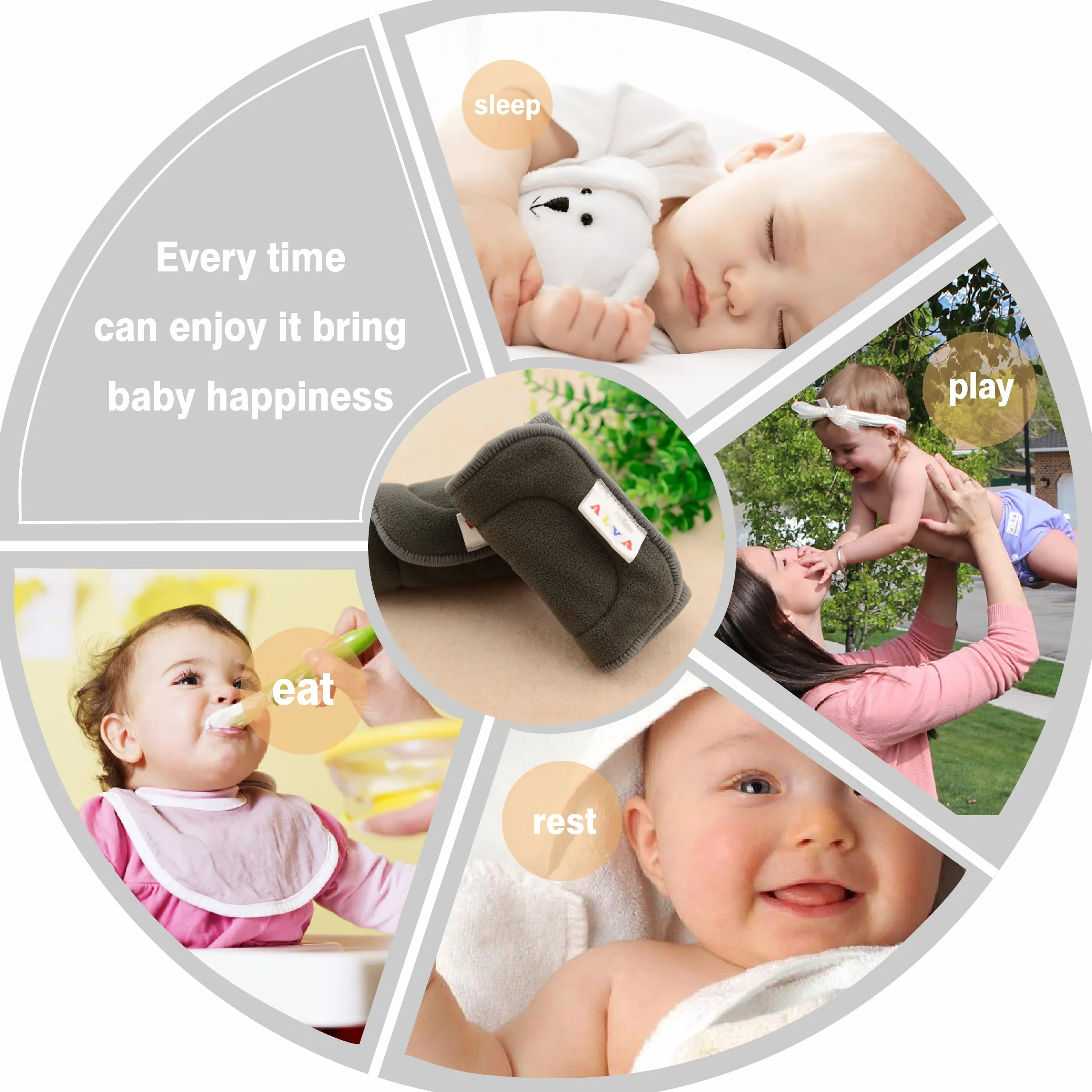 ALVABABY Rivestimenti riutilizzabili in bambù a 5 strati carbone per pannolini lavabili 12 pezzi 12ZTN-IT