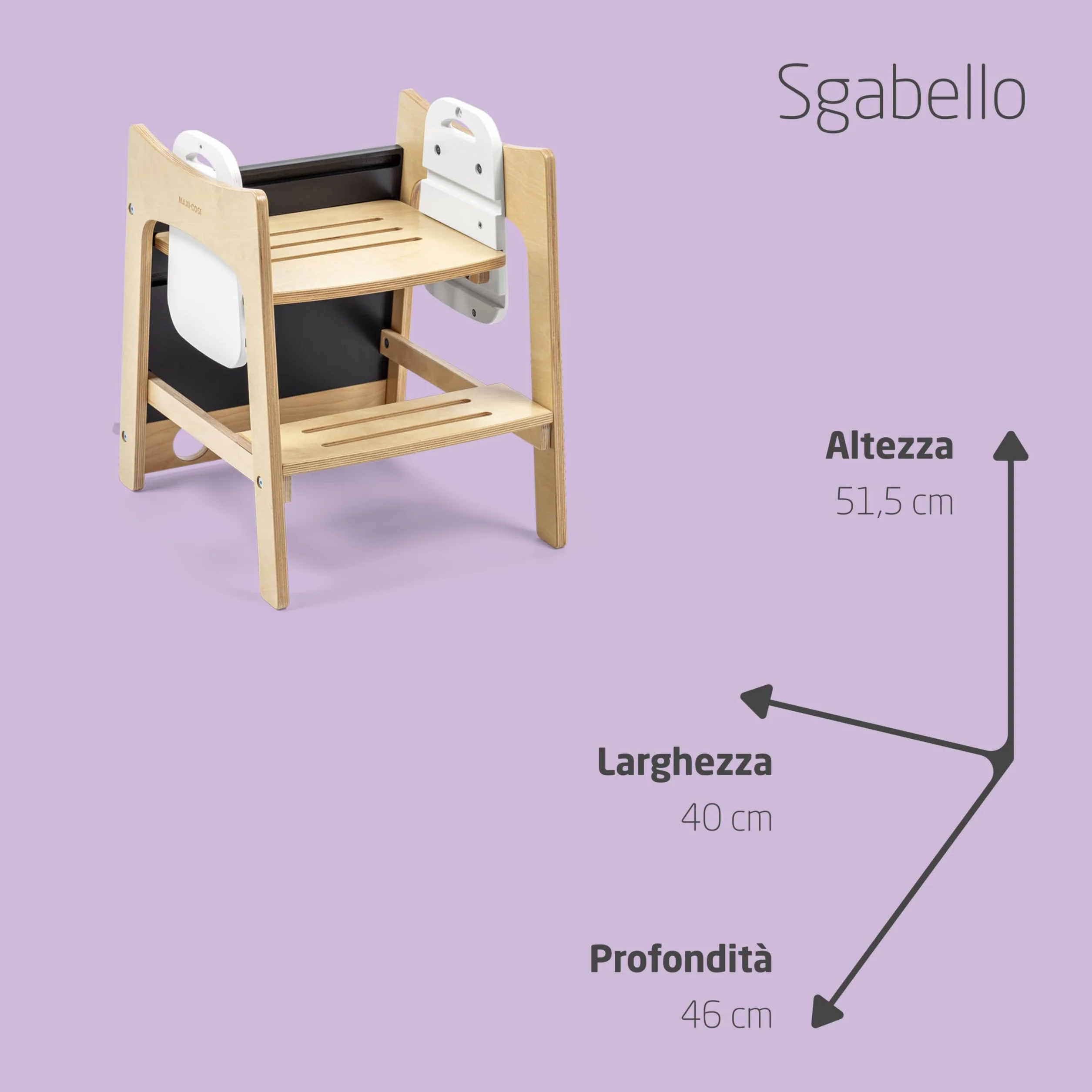 Maxi-Cosi Toucan Torre Montessoriana Bambini in Legno Regolabile in Altezza Convertibile Tavolo Sedia Portata 150kg FSC 100% Natural Wood