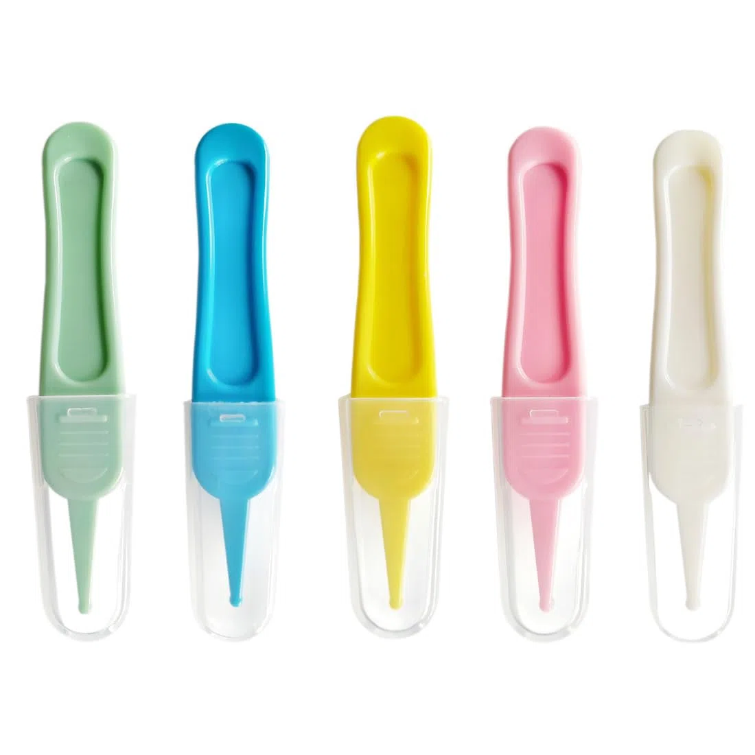Baby Nose Pinzette, 5 pezzi Pinzette per Naso, Plastica Pinzette Nasali per Bambini, Baby Naso Pinzette, Pinzette per la Cura del Bambini, Pinzetta Pinzette Pulizia Naso Neonato Pinza