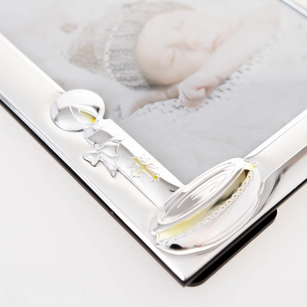 Valenti&Co - Cornice Portafoto in Argento cm 13x18. Perfetta Come Idea Regalo per ricorrenza Come Battesimo di Un Bambino