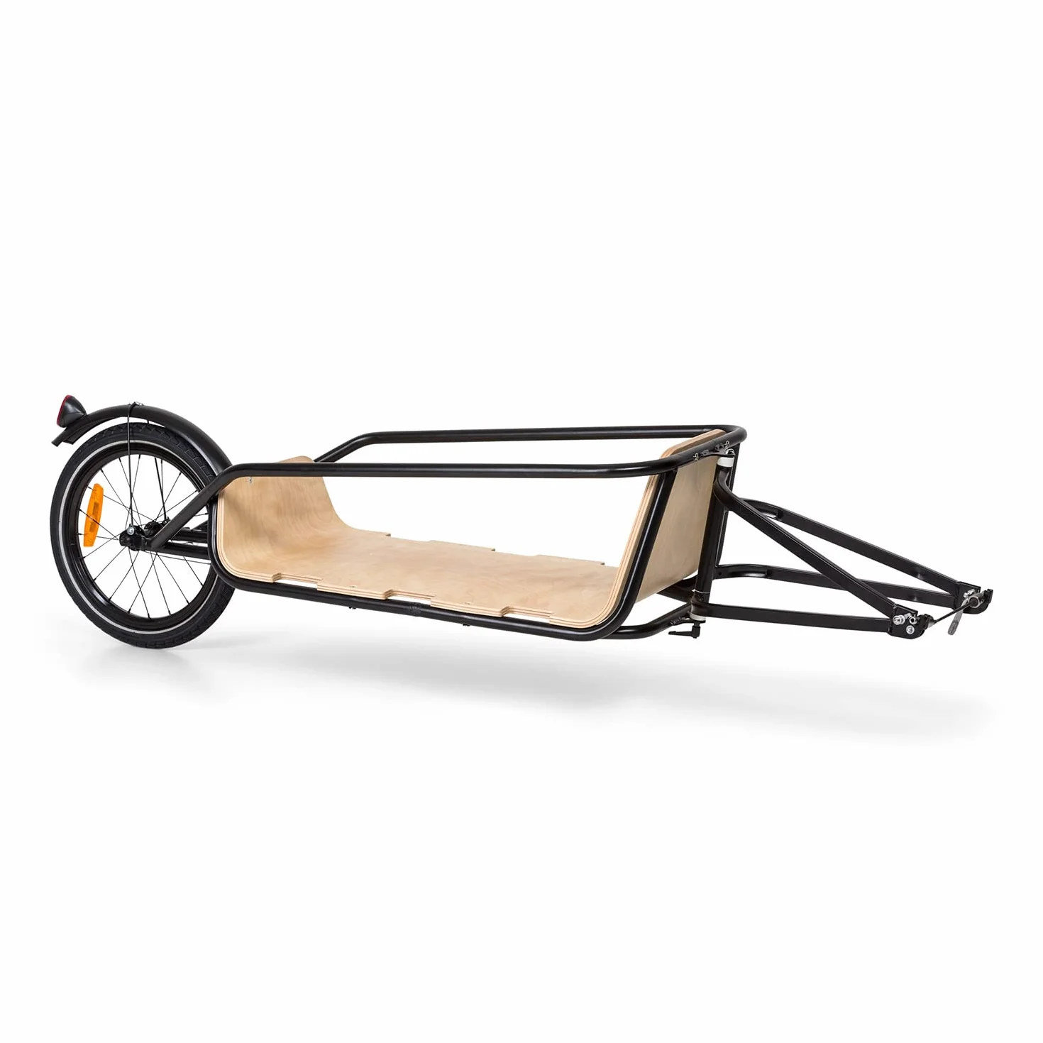 KLARFIT Companion Chaser - Rimorchio da Bici per Carichi fino a max. 30 kg, Cargo Bike con Ruote da 16", Carrello Bici per Bambini, Area Carico in Multiplex di Betulla, con o senza Telaio Superiore