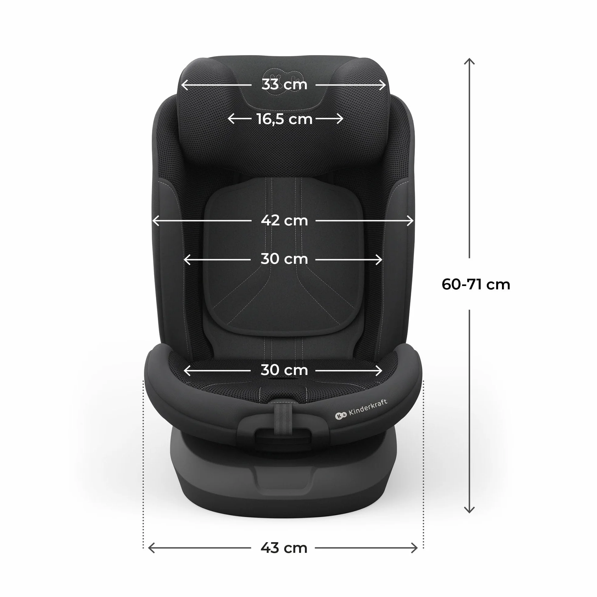 Kinderkraft I-GROW 2 PRO Seggiolino auto 0-36 kg, I-SIZE 40-150 cm, Seggiolino 360 girevole, con Isofix Base, Reclinabile Posizione sdraiata, Poggiatesta regolabile, Gruppo 0 1 2 3, Nero