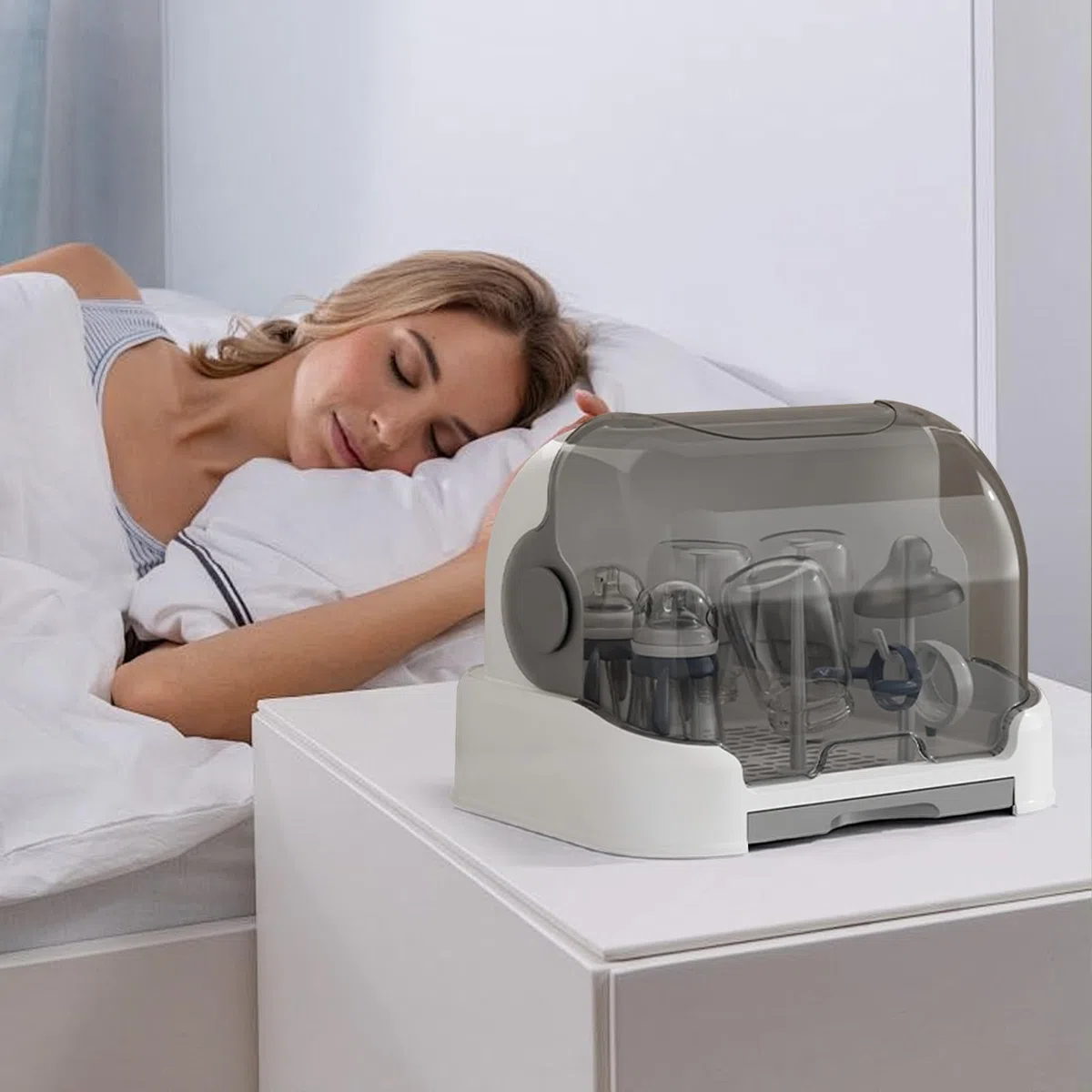 Porta Biberon - Organizzatore Biberon Grande con Coperchio | Risparmio Spazio per Cucina Camera da Letto Dispensa Fasciatoio Genitori