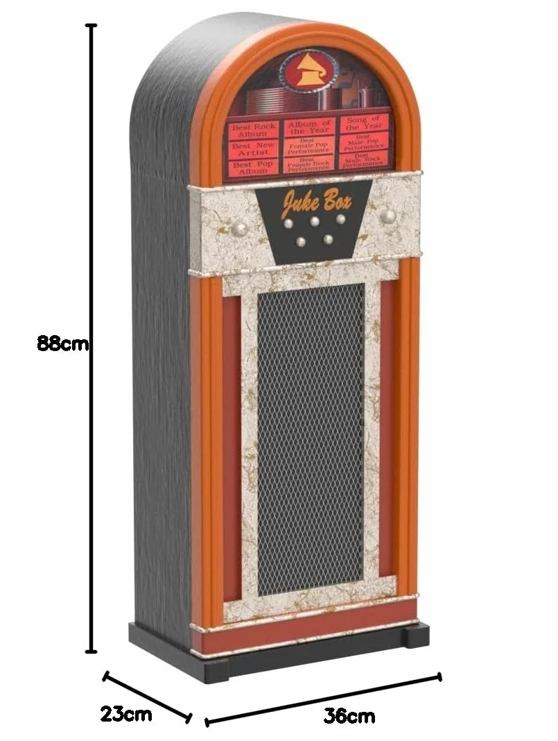 Armadio di design Jukebox retrò arancione/nero 88 cm