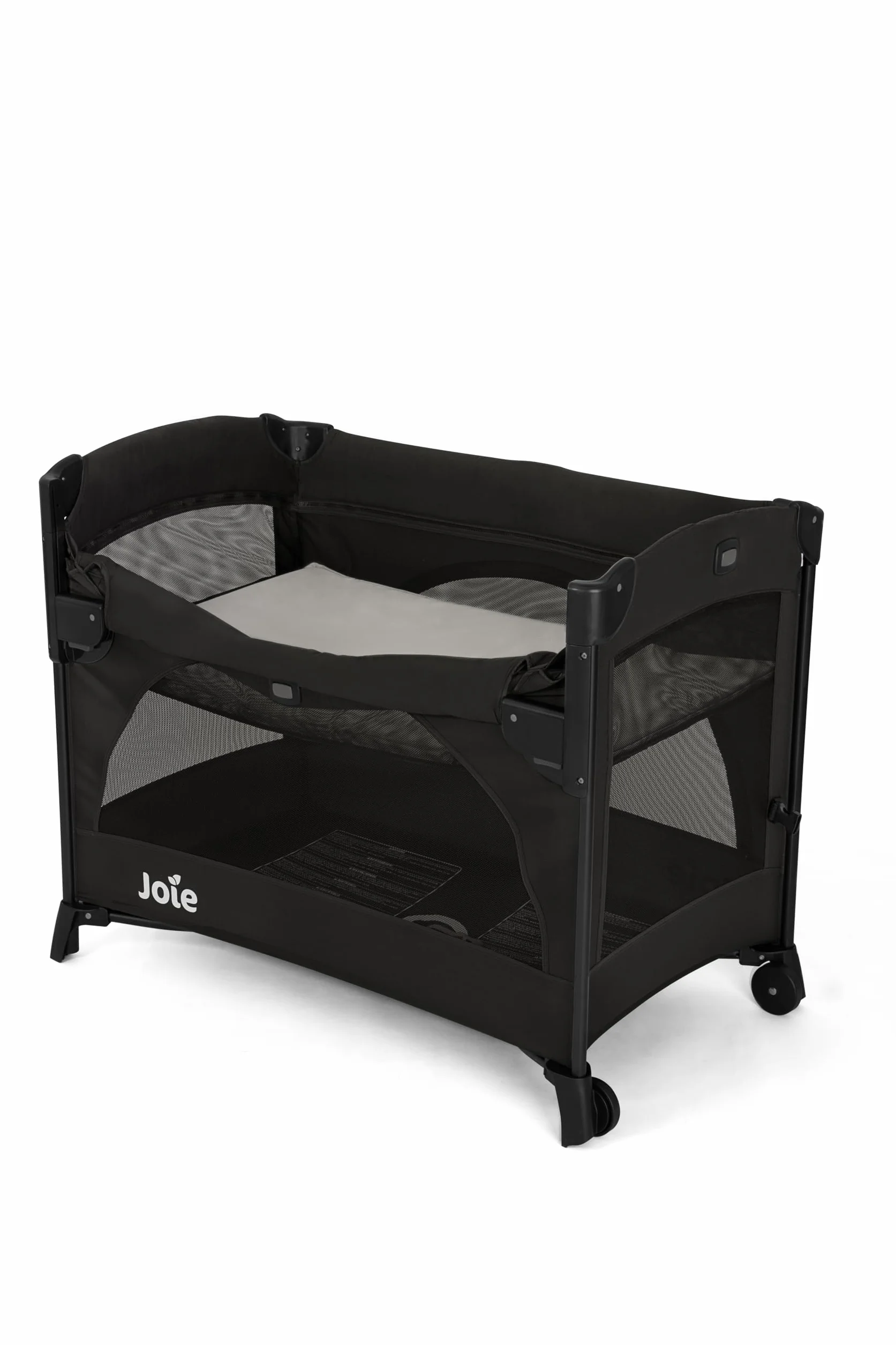 Joie kubbie™ sleep lettino da viaggio, culla fianco letto 2 in 1, lato abbassabile, navicella rimovibile, chiusura compatta – dalla nascita ai 3 anni (0–15 kg), Shale